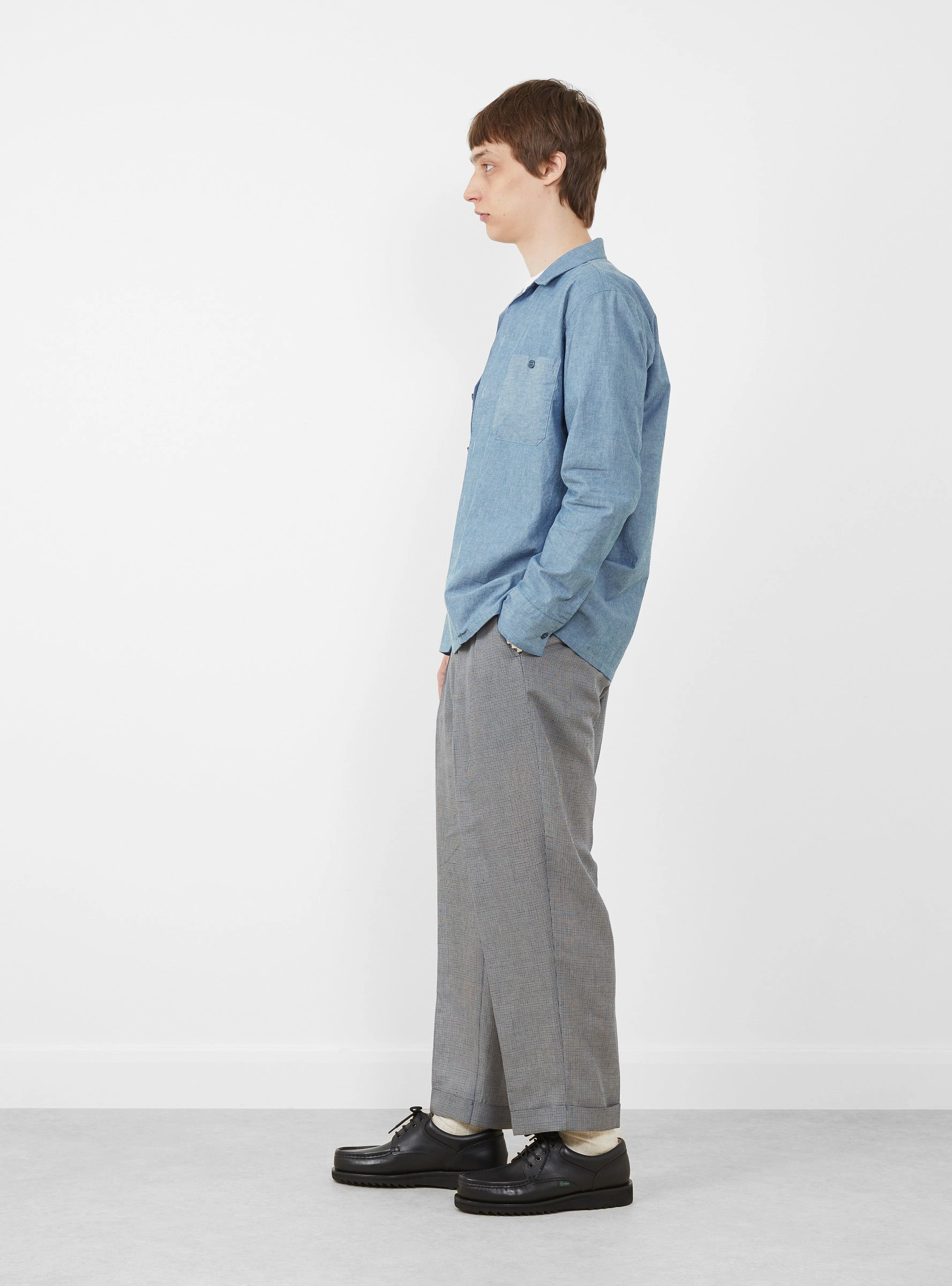 2 Pleats Trousers Linen Cupra Gun Club Check