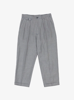 2 Pleats Trousers Linen Cupra Gun Club Check