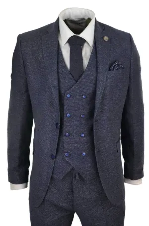3 Piece Suit Double Breasted Tweed