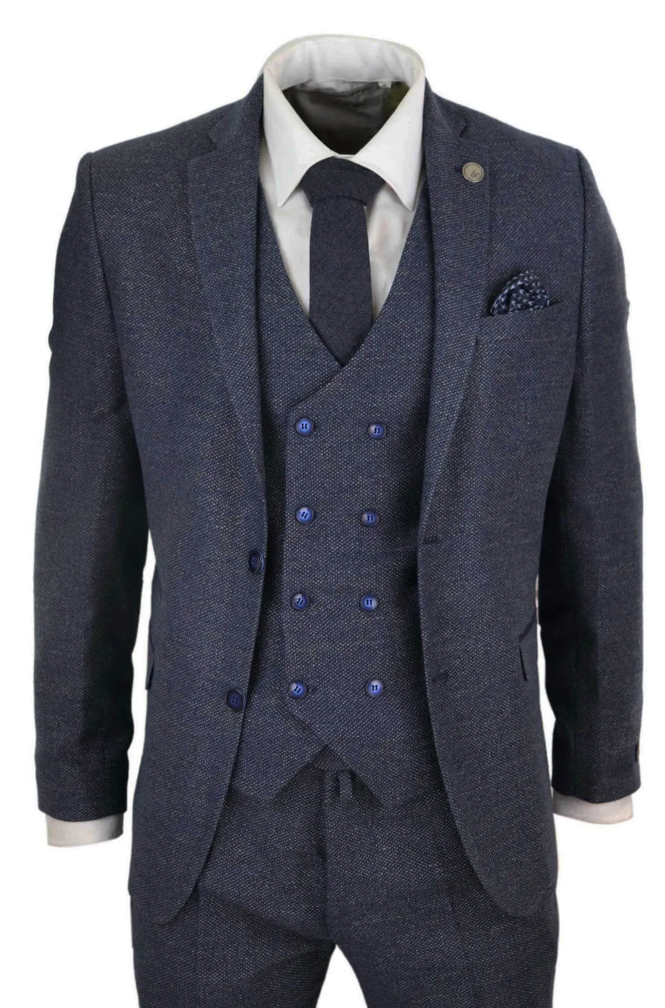 3 Piece Suit Double Breasted Tweed