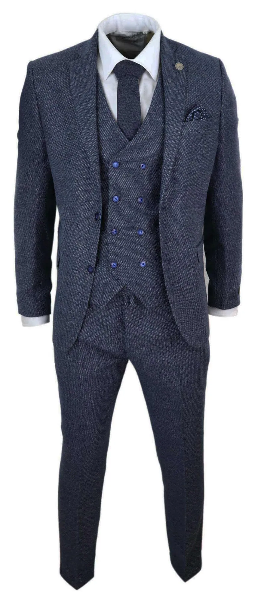 3 Piece Suit Double Breasted Tweed