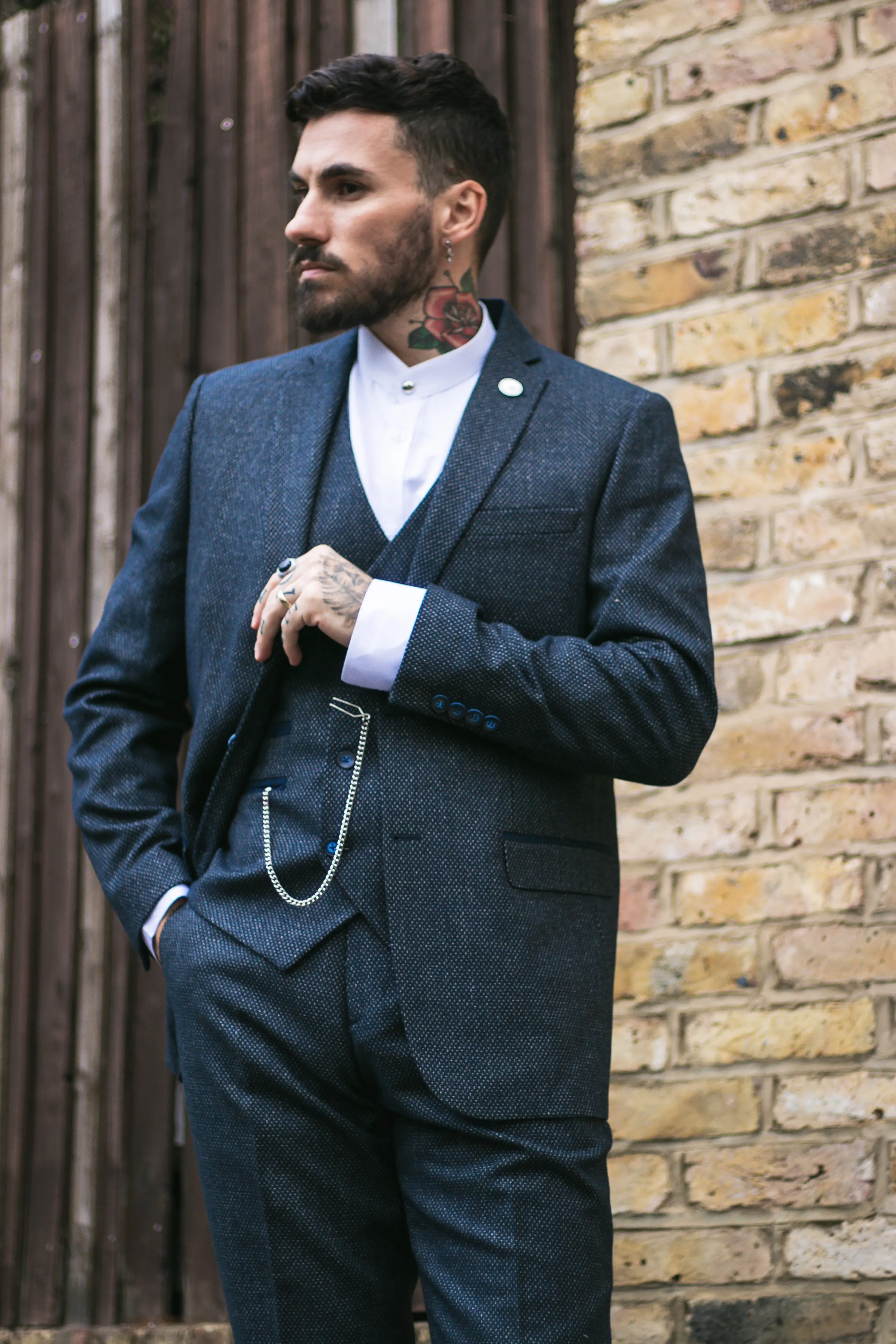 3 Piece Suit Double Breasted Tweed
