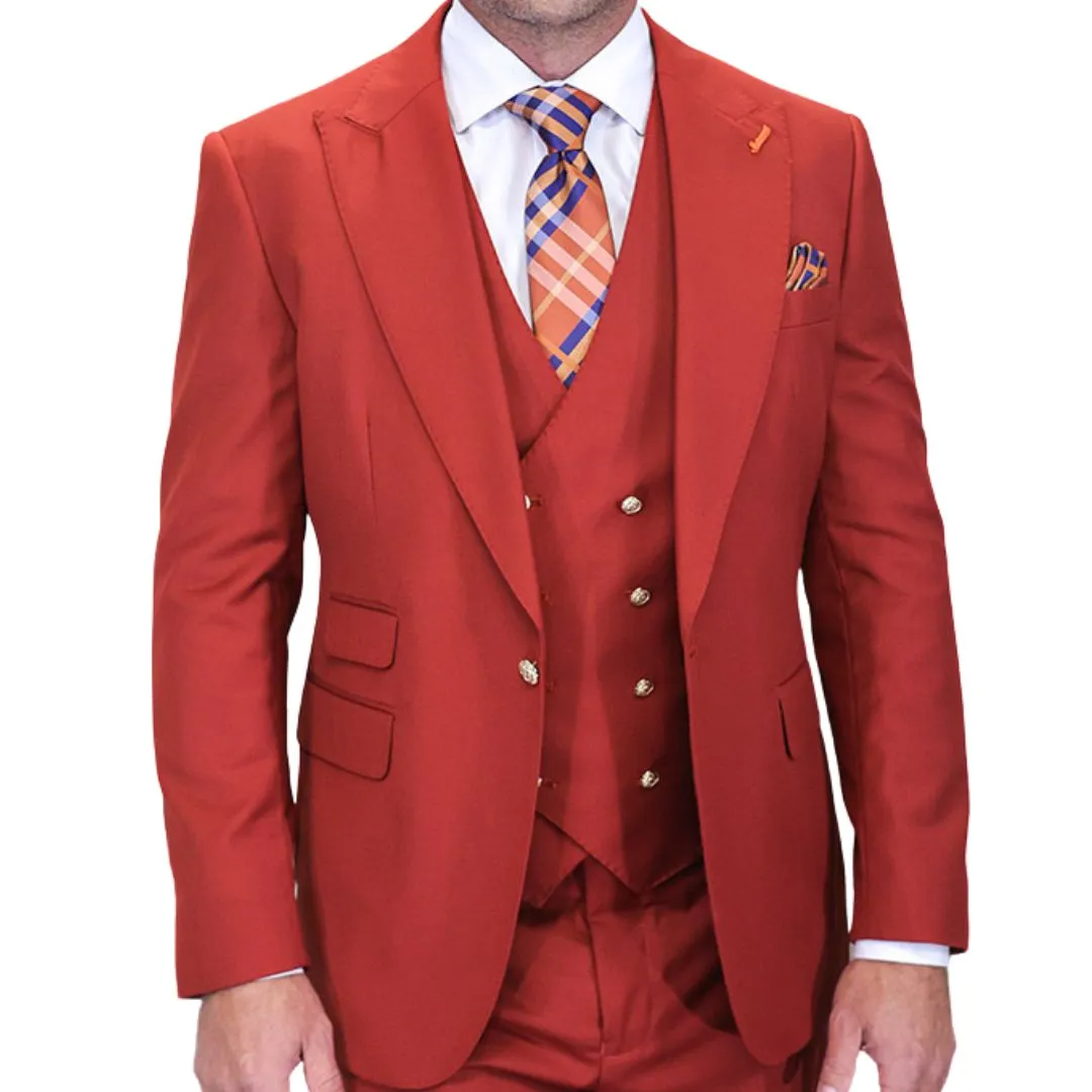 Aether Crest Collection: Statement Brick 3-Piece Modern Fit Suit