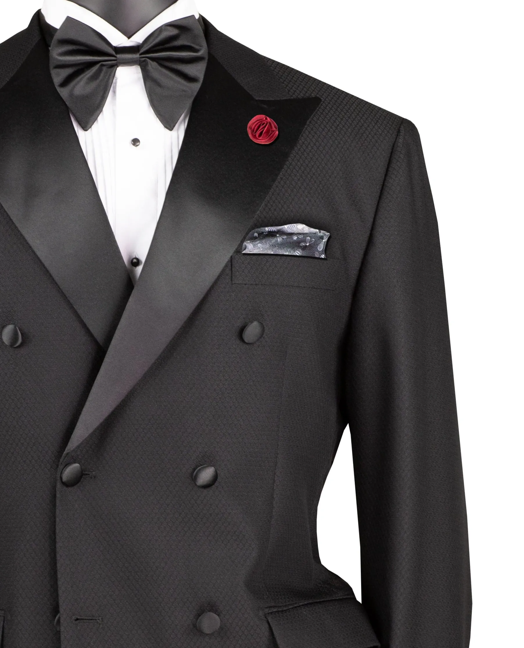 Albireo Collection: Black Double-Breasted 2-Piece Modern Fit Tuxedo