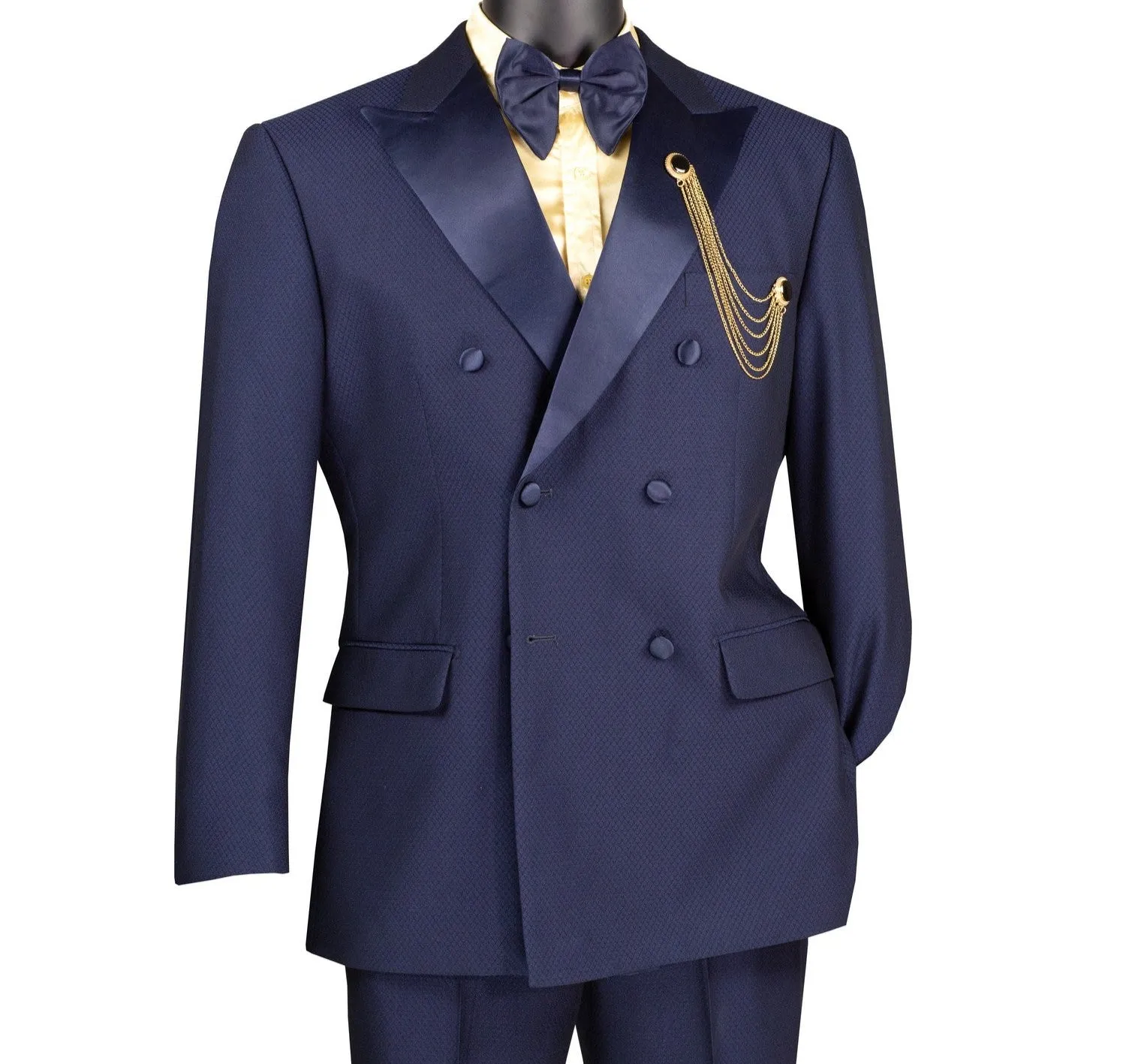 Albireo Collection: Navy Double-Breasted 2-Piece Modern Fit Tuxedo
