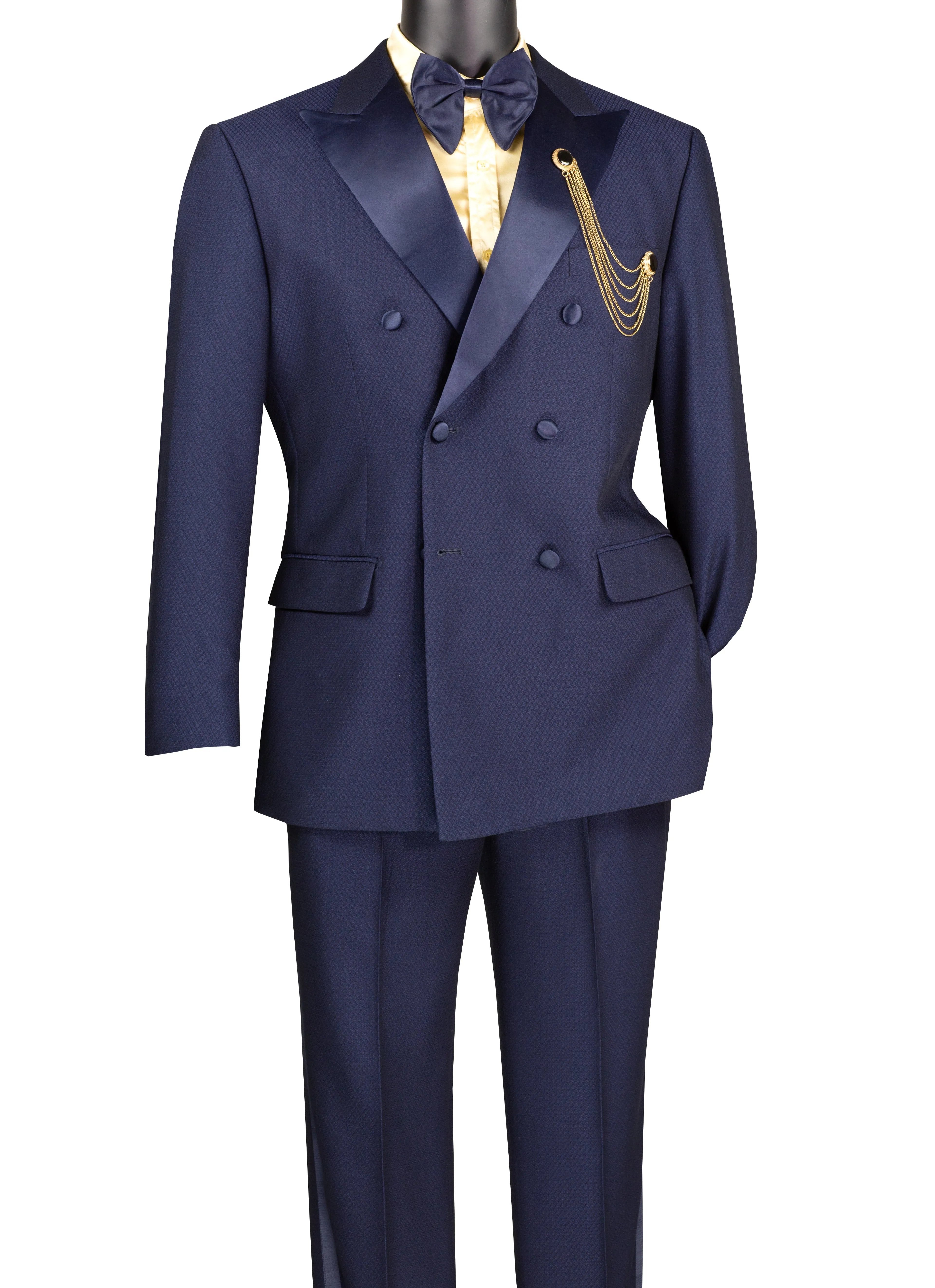 Albireo Collection: Navy Double-Breasted 2-Piece Modern Fit Tuxedo