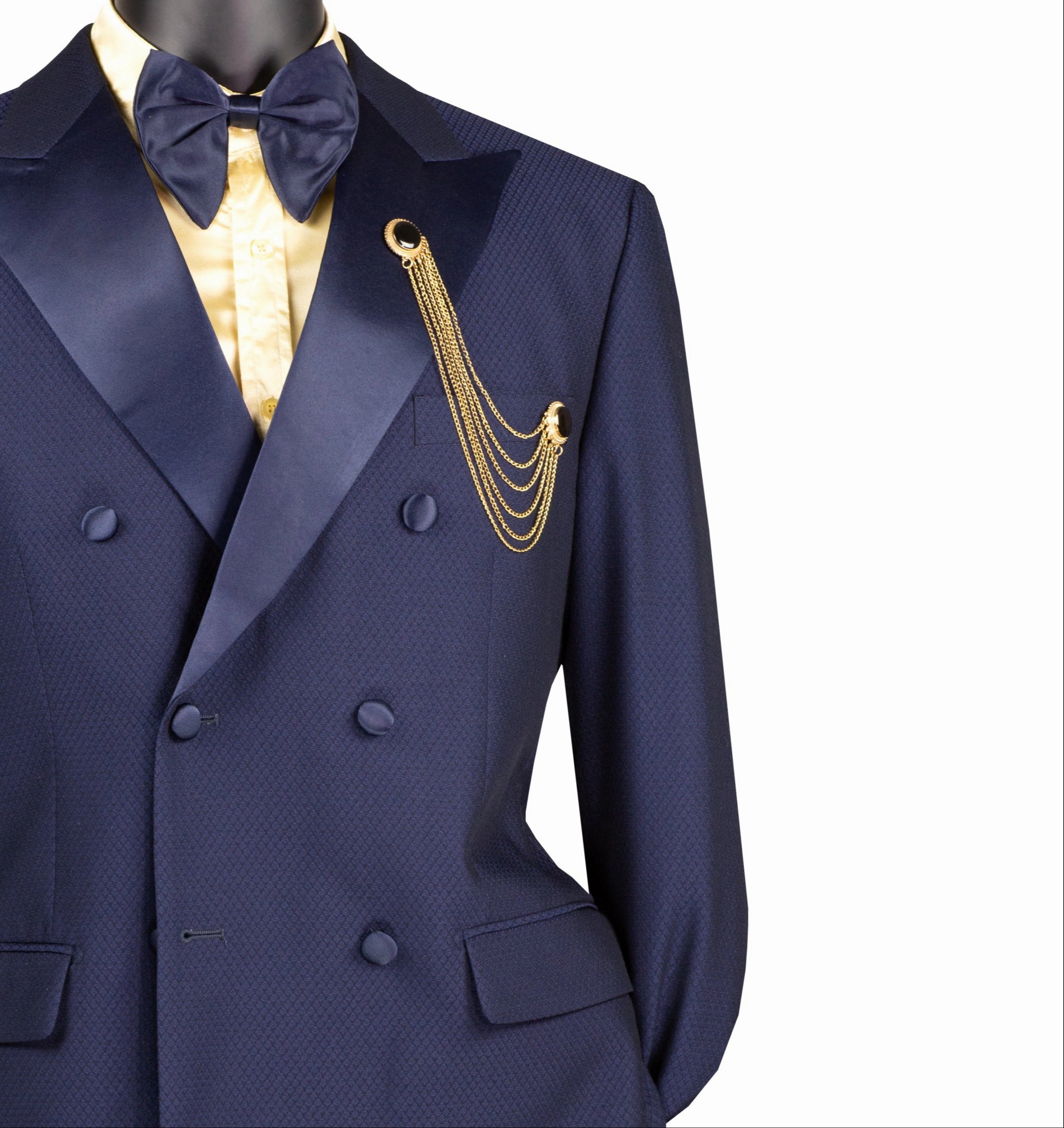 Albireo Collection: Navy Double-Breasted 2-Piece Modern Fit Tuxedo