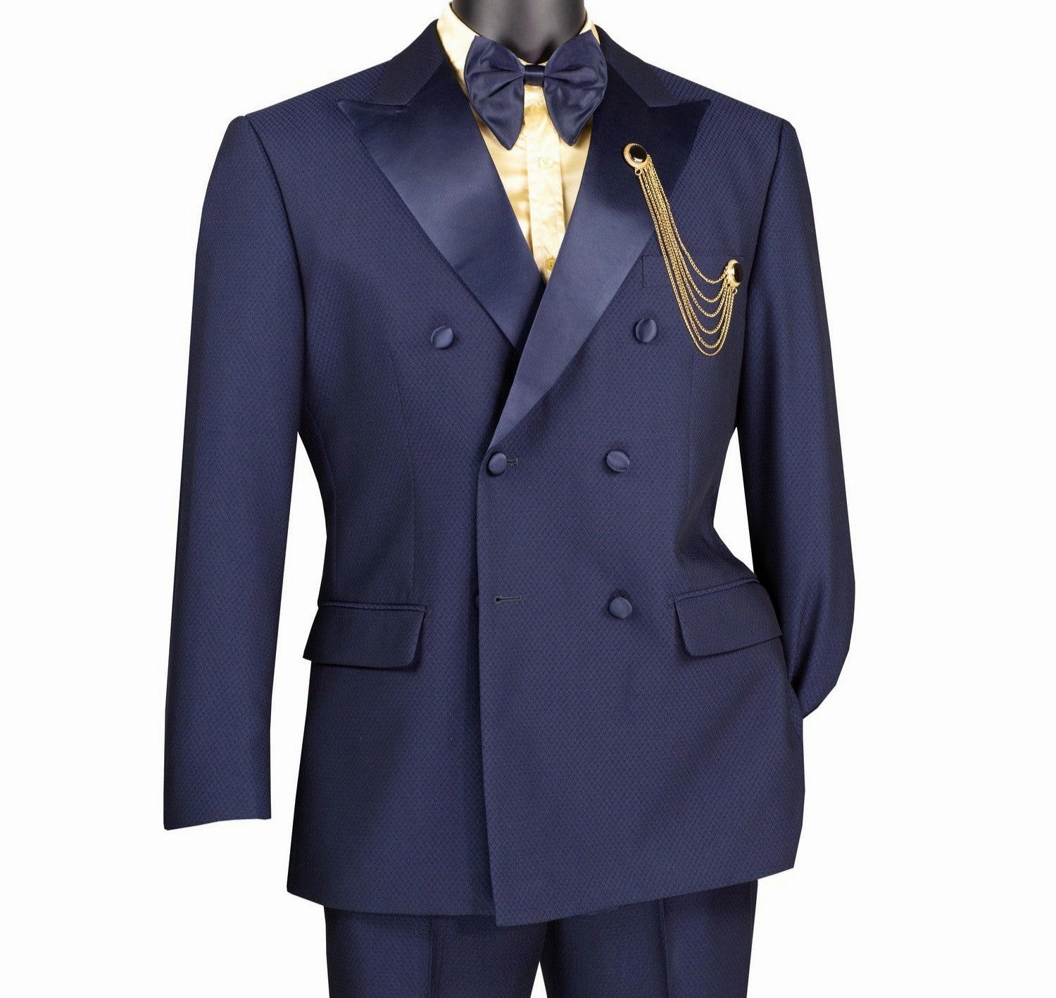 Albireo Collection: Navy Double-Breasted 2-Piece Modern Fit Tuxedo