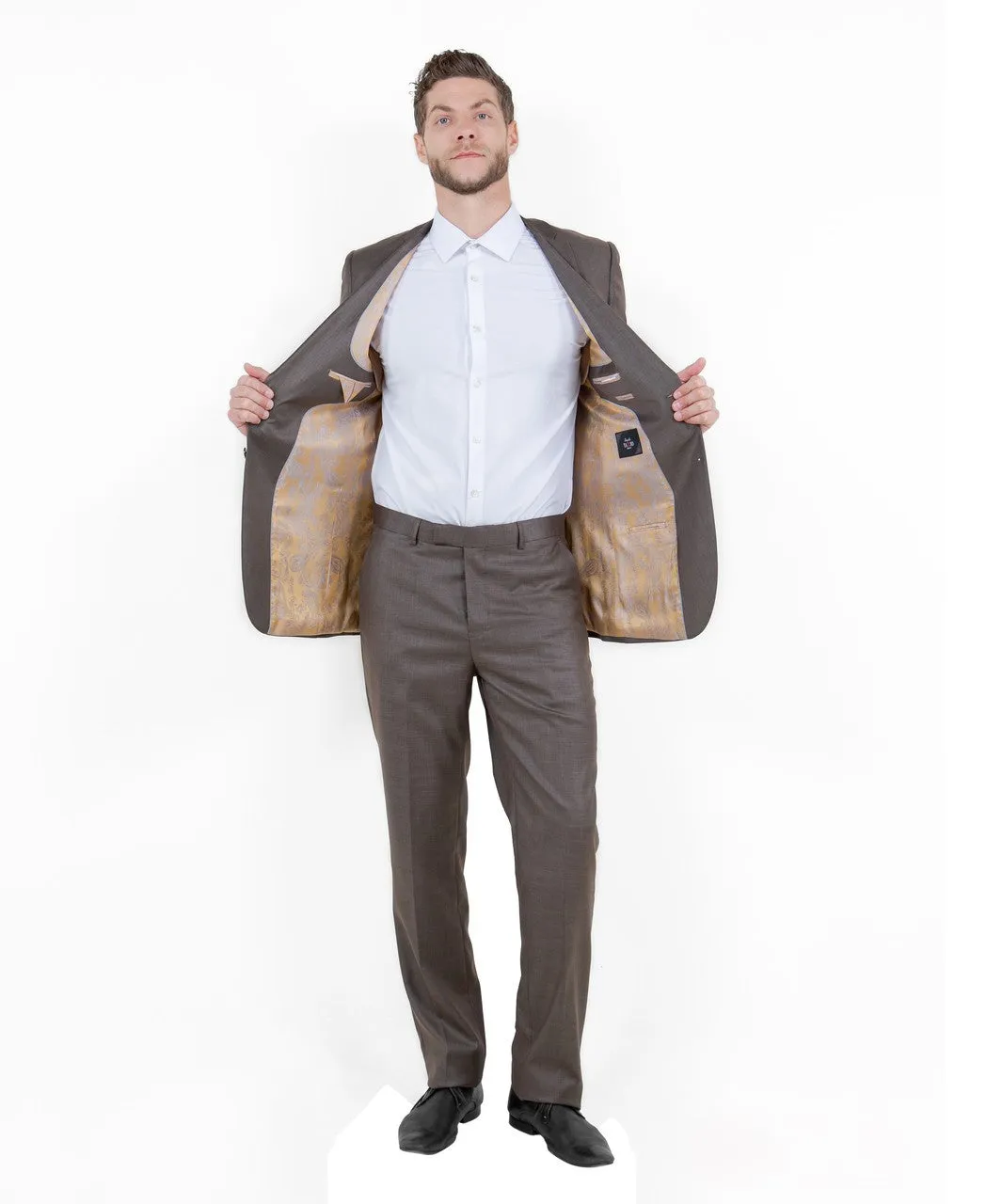 Avalon Collection: Sharkskin Two-Piece Suit – Cocoa