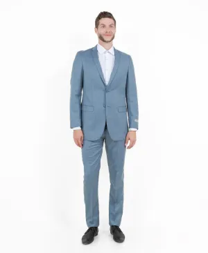 Avalon Collection: Sharkskin Two-Piece Suit – Smoke Blue