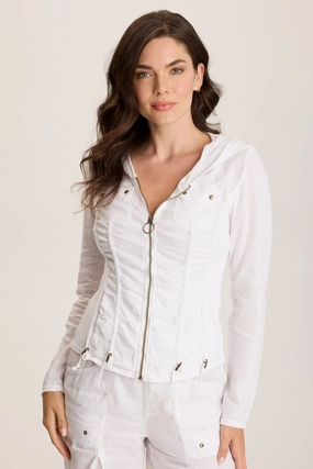 Balvino Linen Ruched Cord Jacket