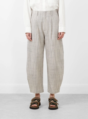 Bari Crop Trousers Cream Pin Stripe