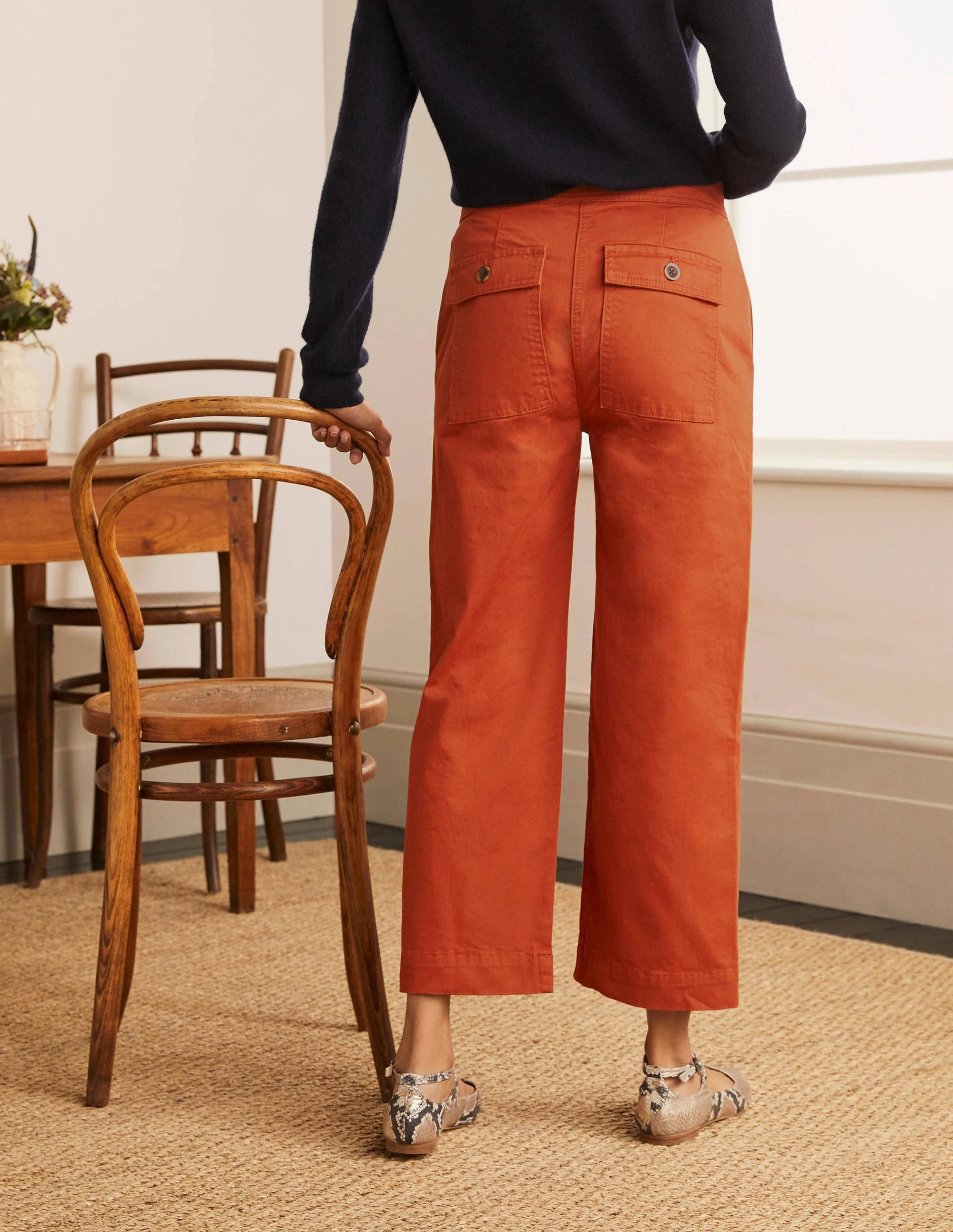 Beaufort Button Fly Pants-Copper Red