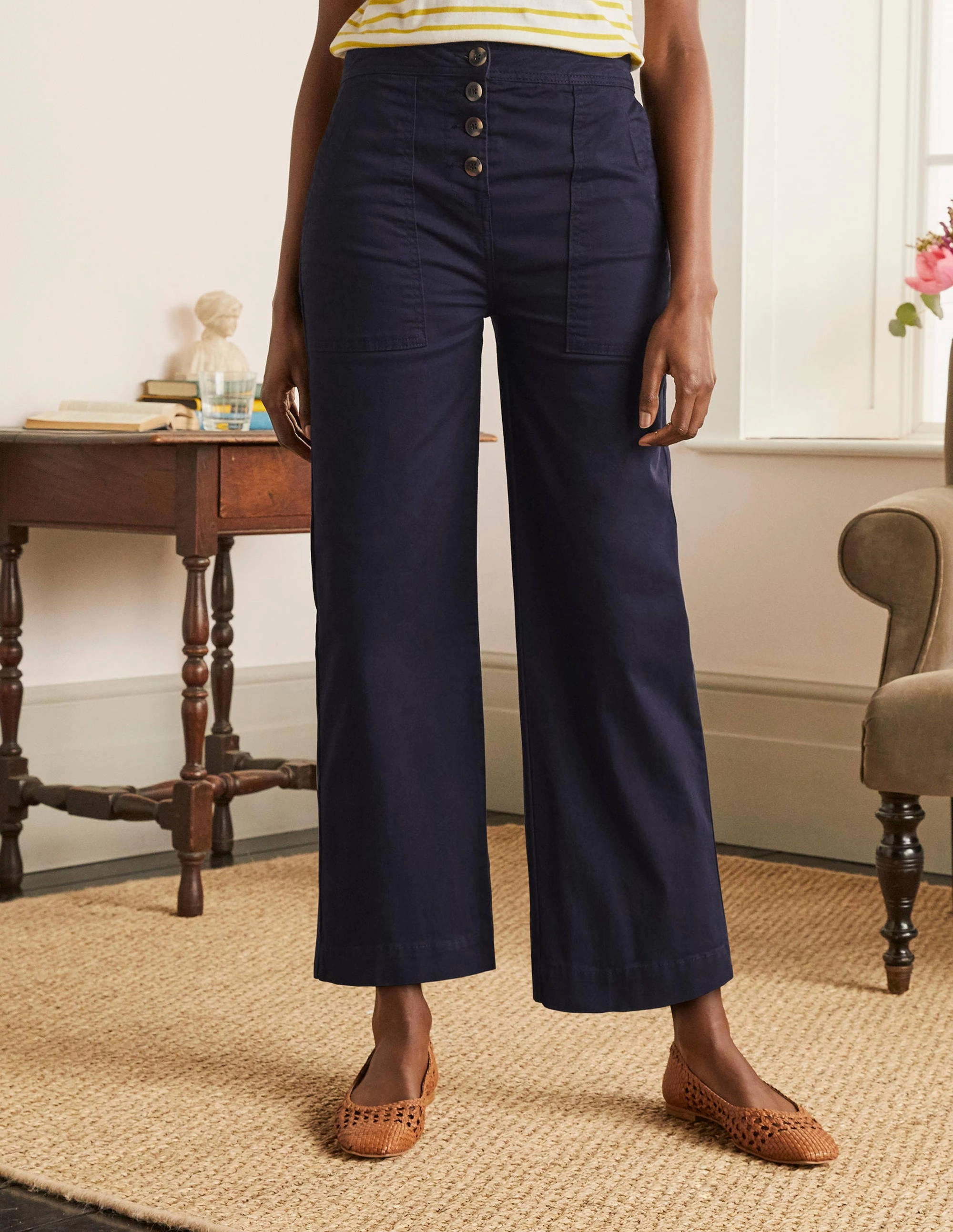 Beaufort Button Fly Pants-Navy
