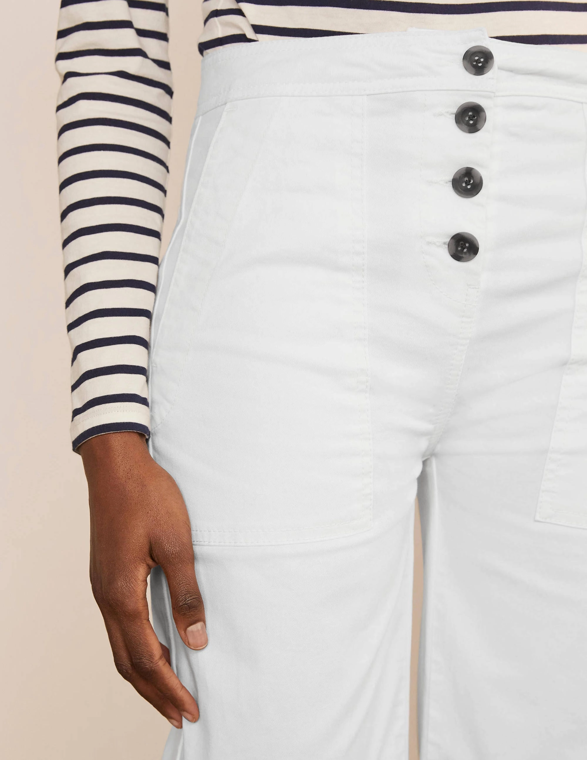 Beaufort Button Fly Pants-White