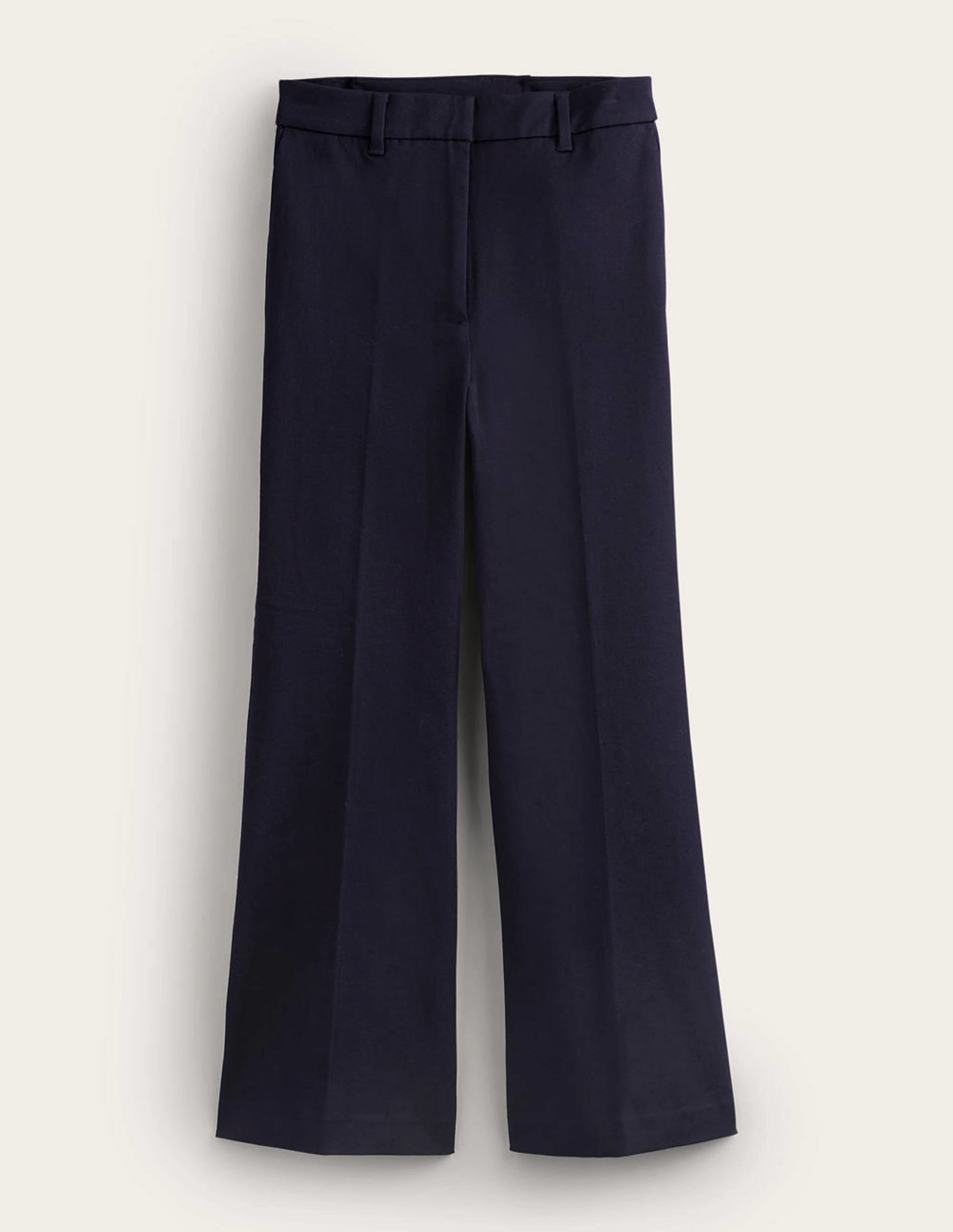 Bi-Stretch Crop Flare Pants-Navy