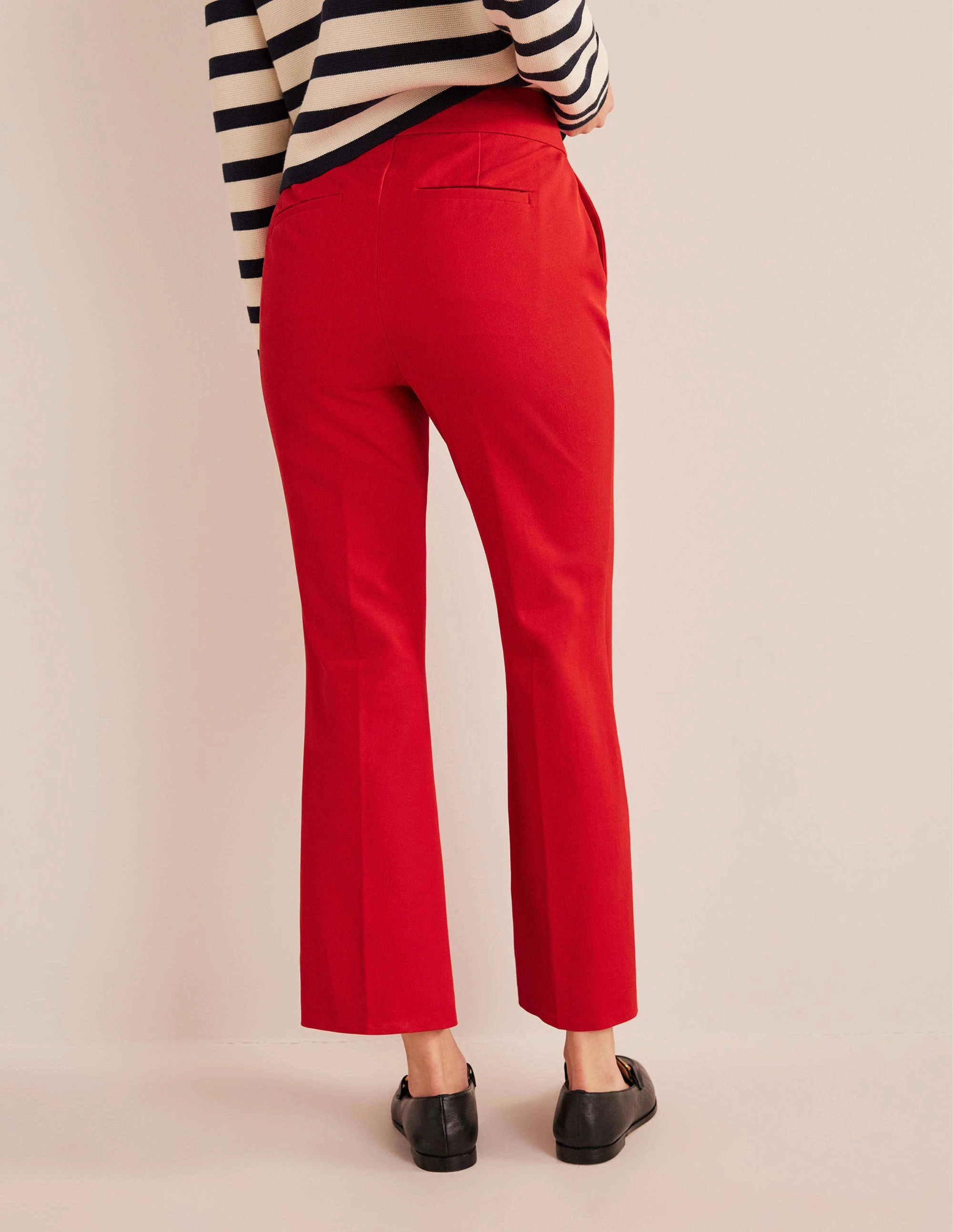 Bi-Stretch Crop Flare Pants-Pillarbox Red