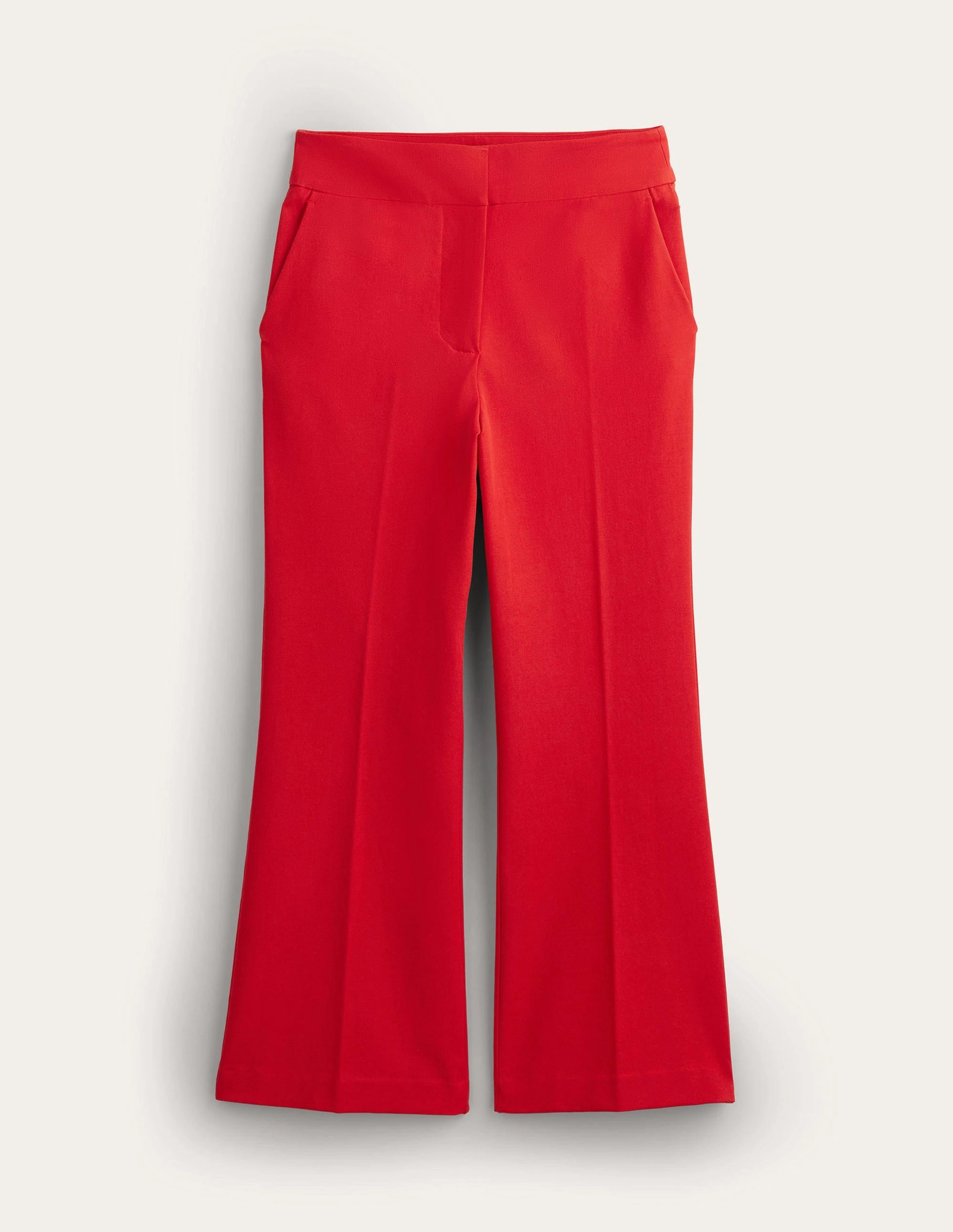 Bi-Stretch Crop Flare Pants-Pillarbox Red
