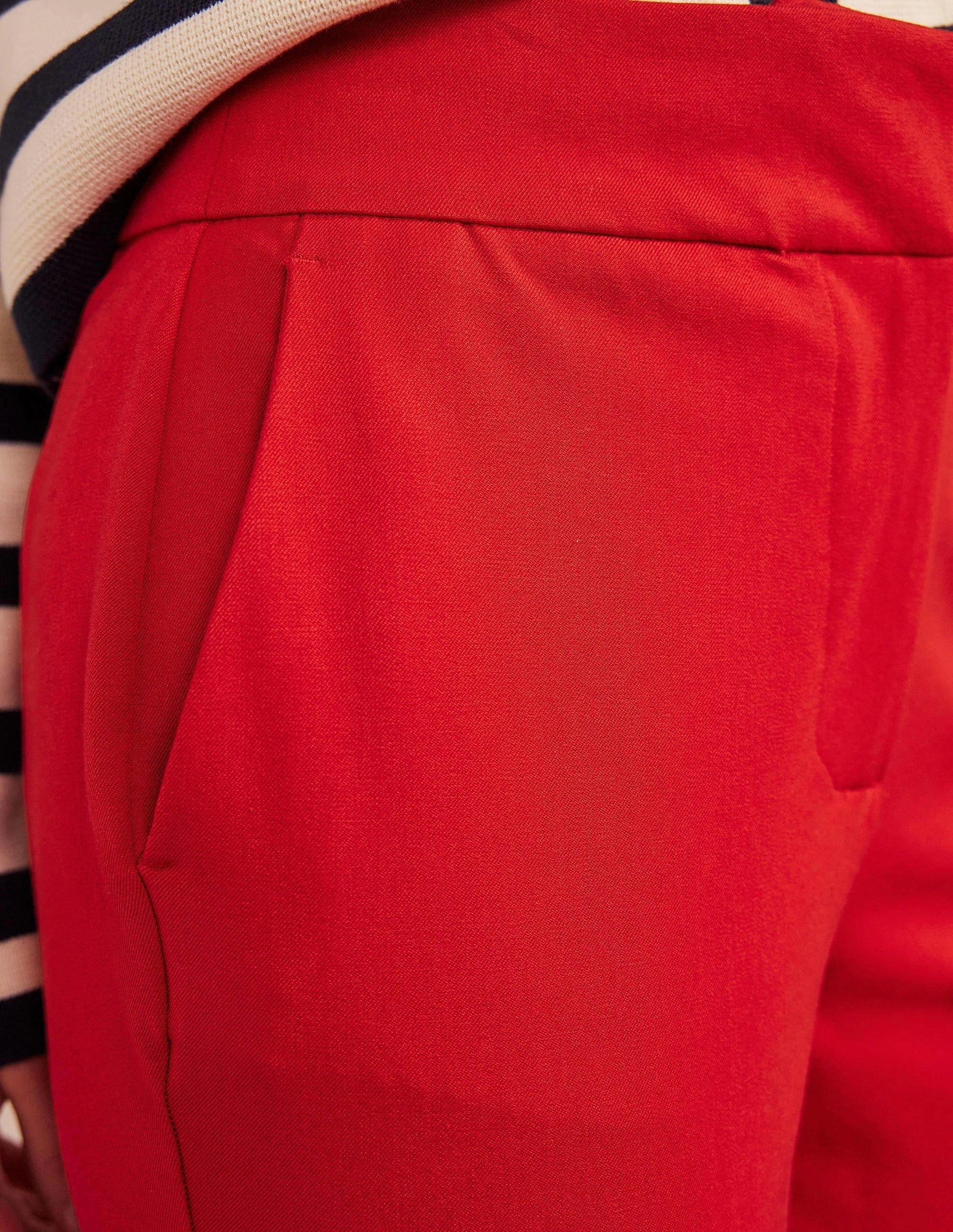 Bi-Stretch Crop Flare Pants-Pillarbox Red