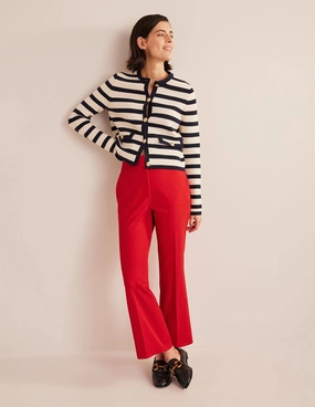 Bi-Stretch Crop Flare Pants-Pillarbox Red