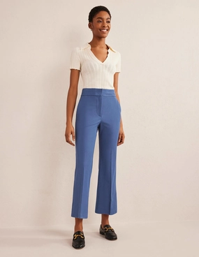 Bi-Stretch Crop Flare Pants-True Blue