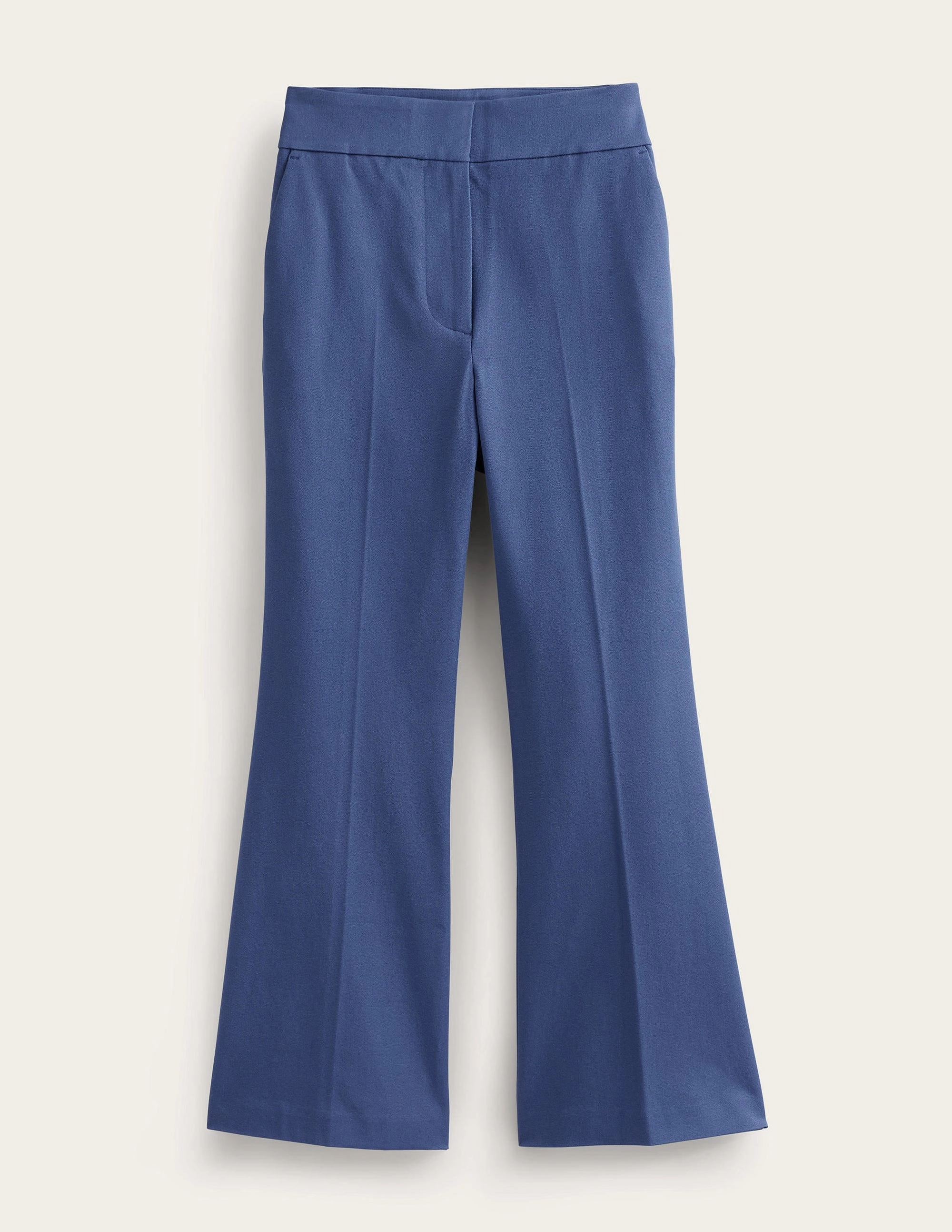 Bi-Stretch Crop Flare Pants-True Blue