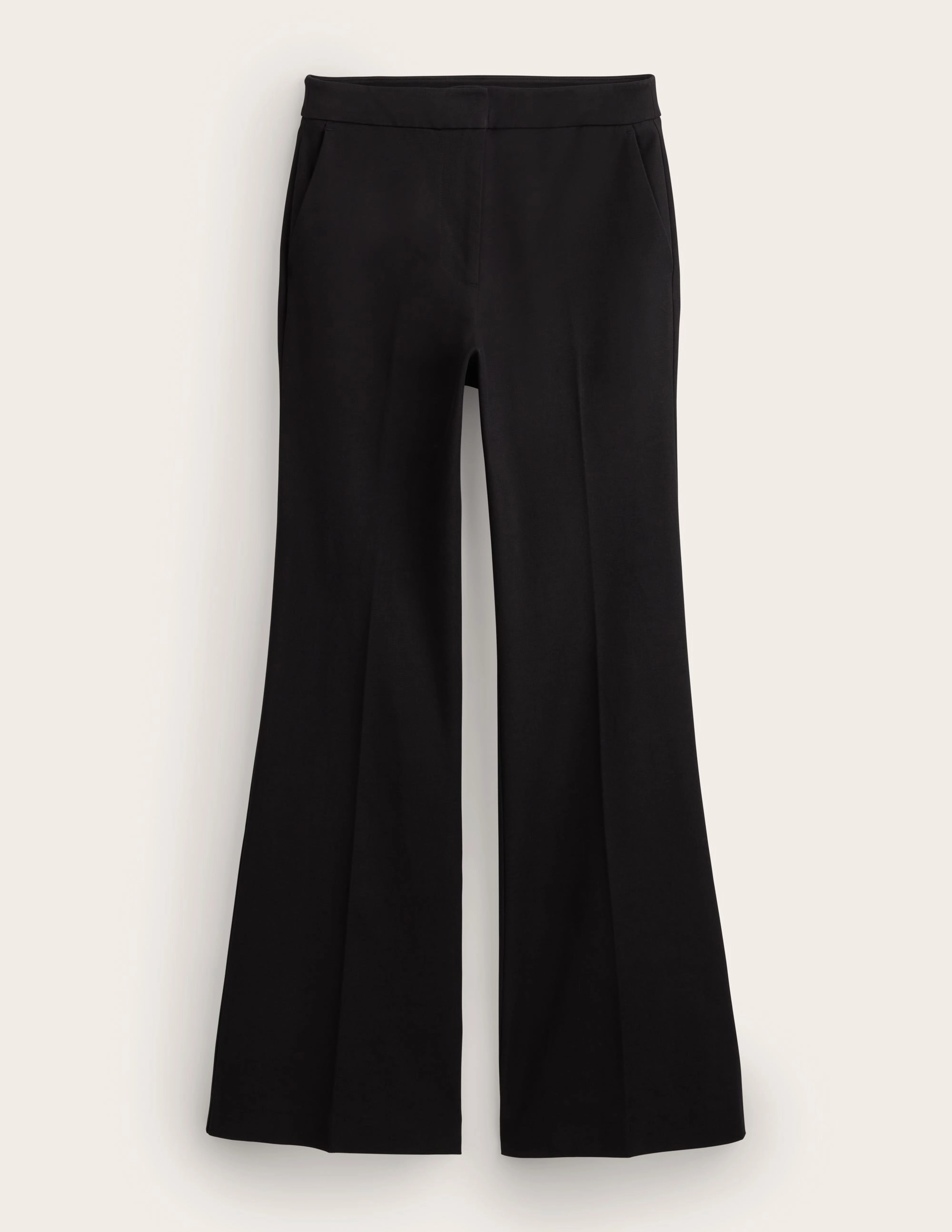 Bi-Stretch Flared Pants-Black