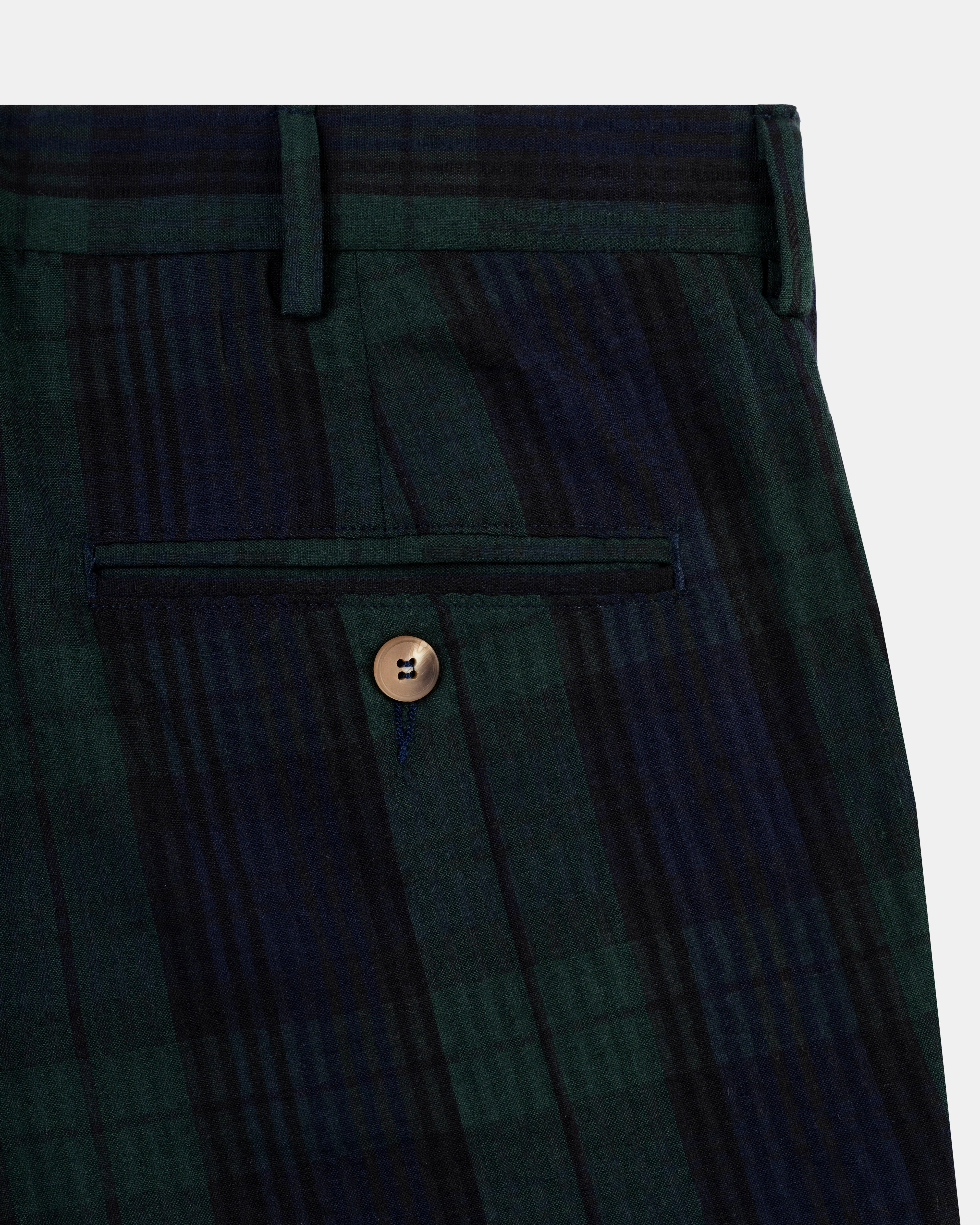 BLACKWATCH TARTAN SEERSUCKER TROUSERS