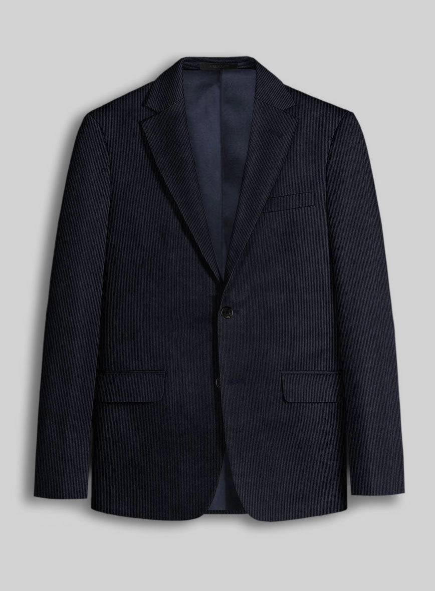 Blue Stretch Pin Corduroy Suit