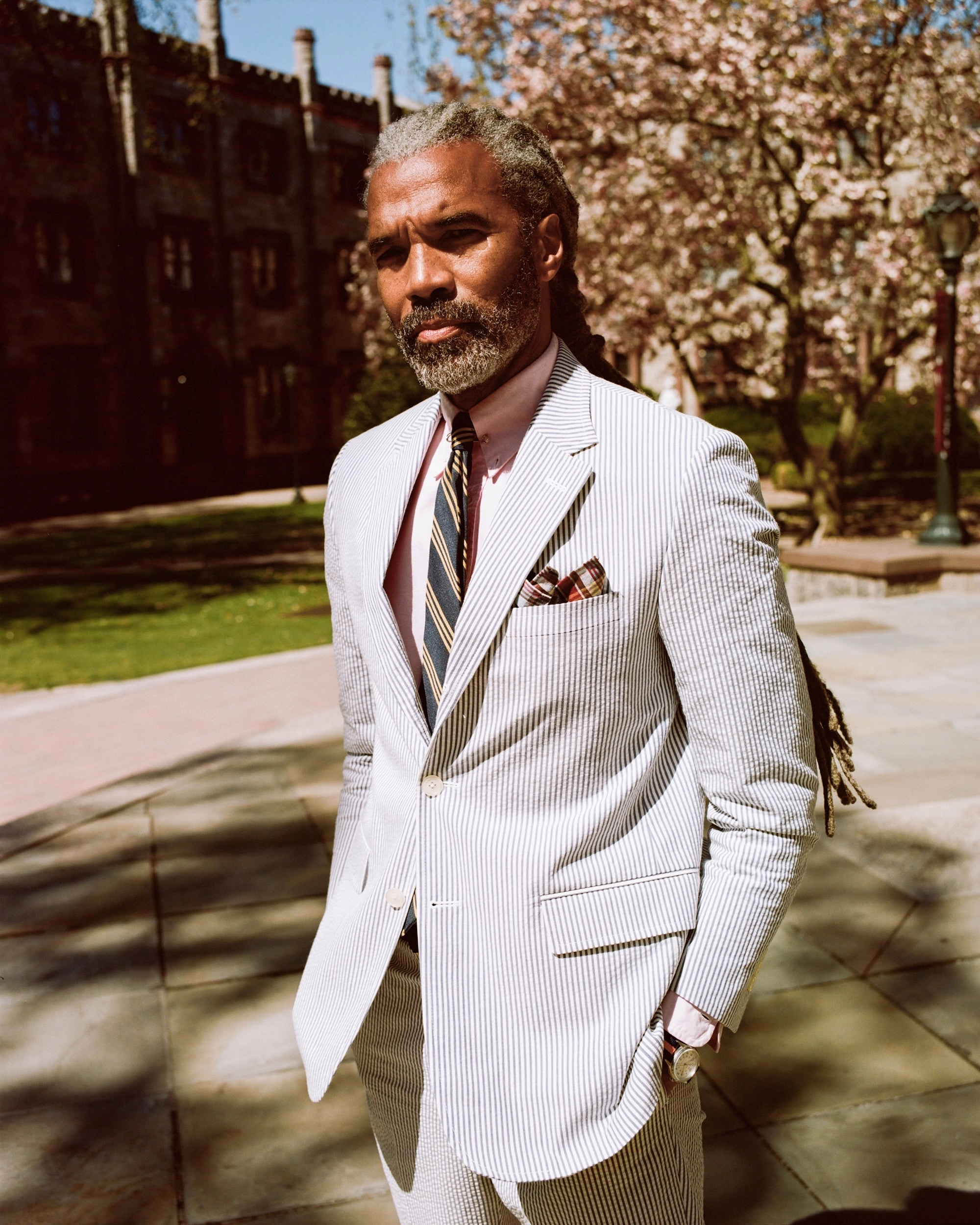 BLUE/WHITE COTTON SEERSUCKER SPORT COAT