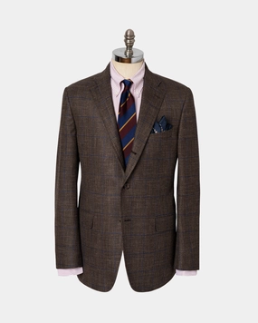 BROWN/BLUE CHECK WITH WINDOWPANE SPORT COAT