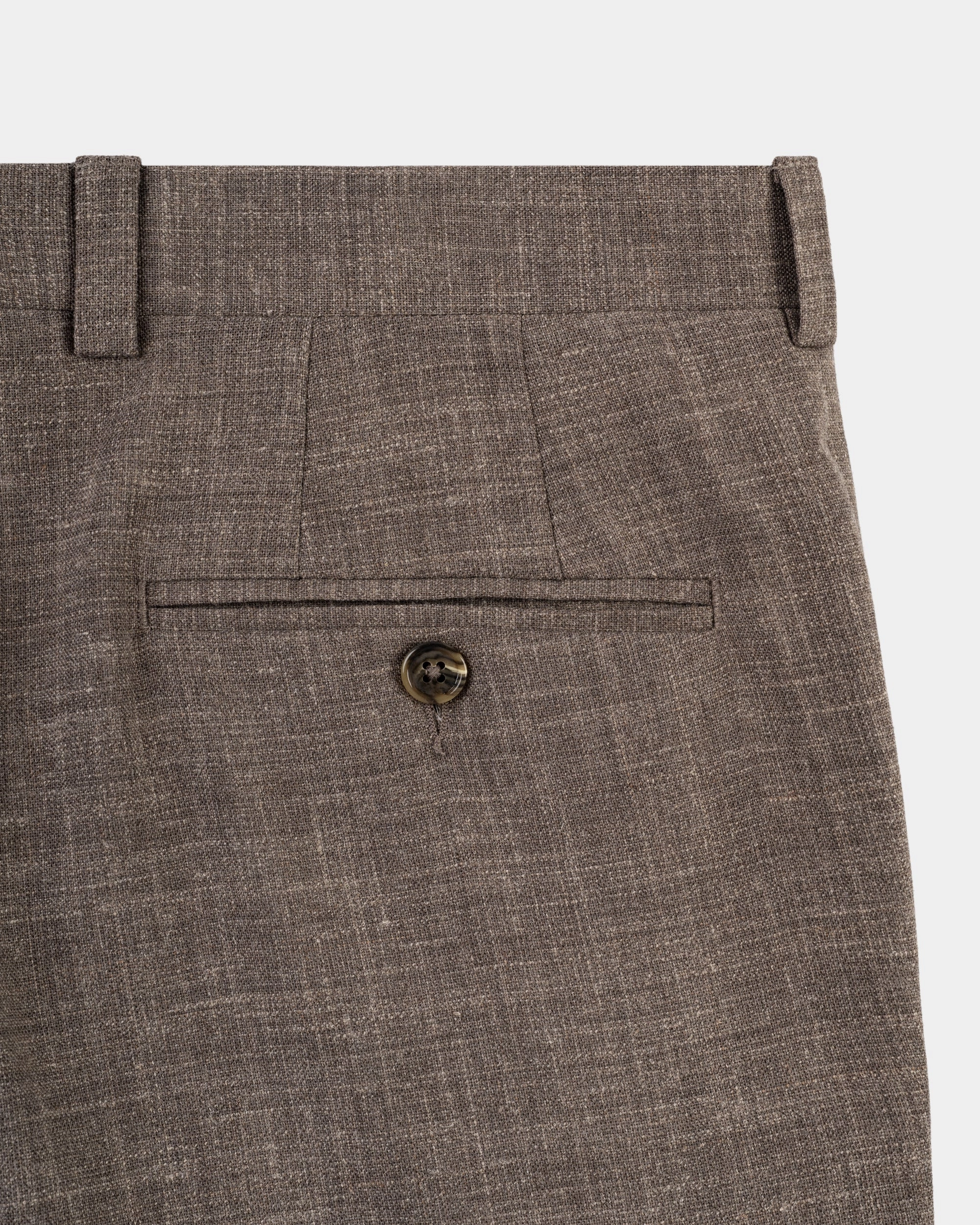 BROWN CRASH LINEN TROUSERS