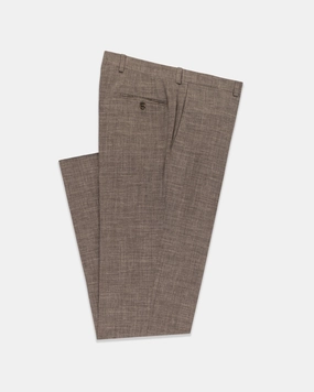 BROWN CRASH LINEN TROUSERS