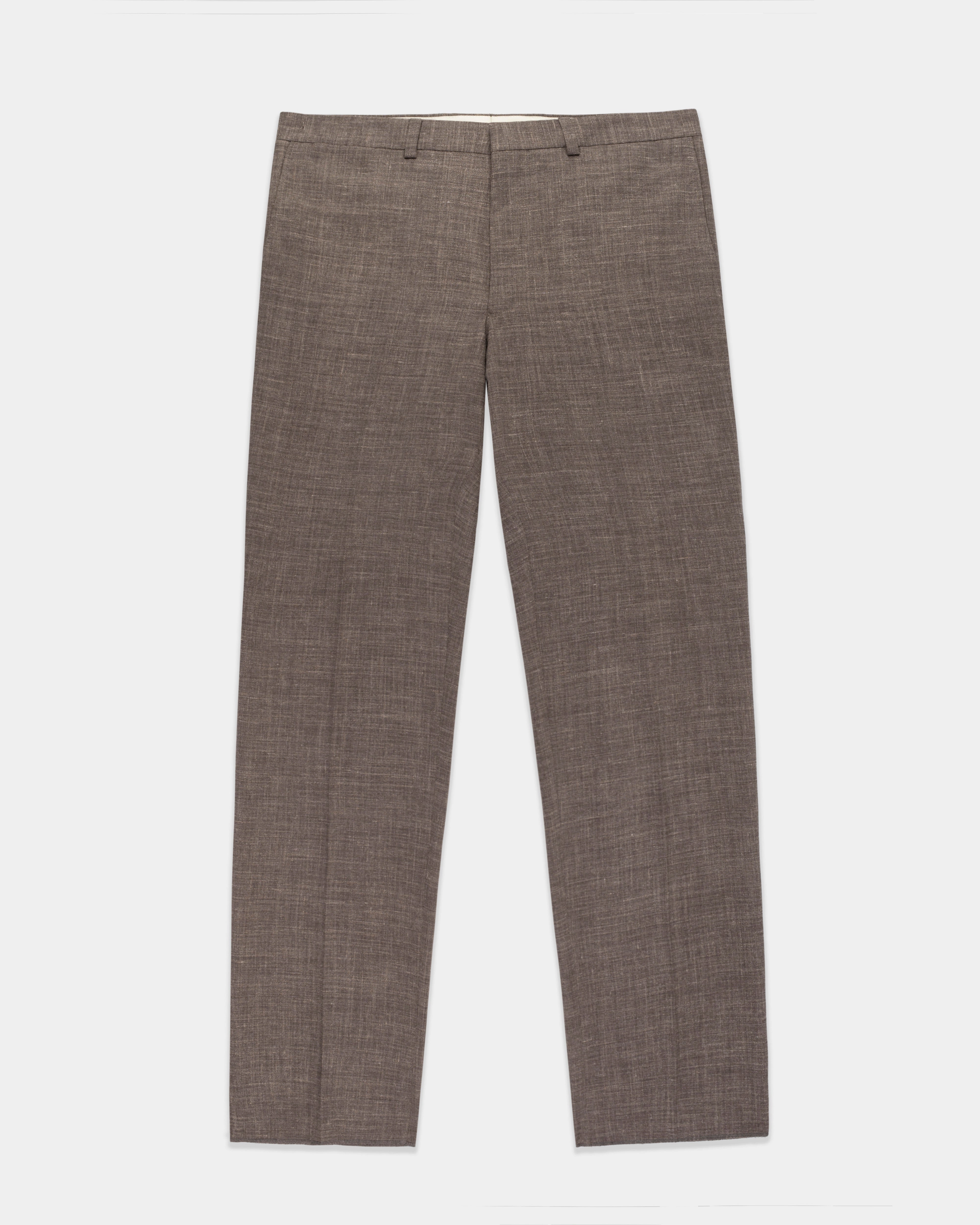 BROWN CRASH LINEN TROUSERS