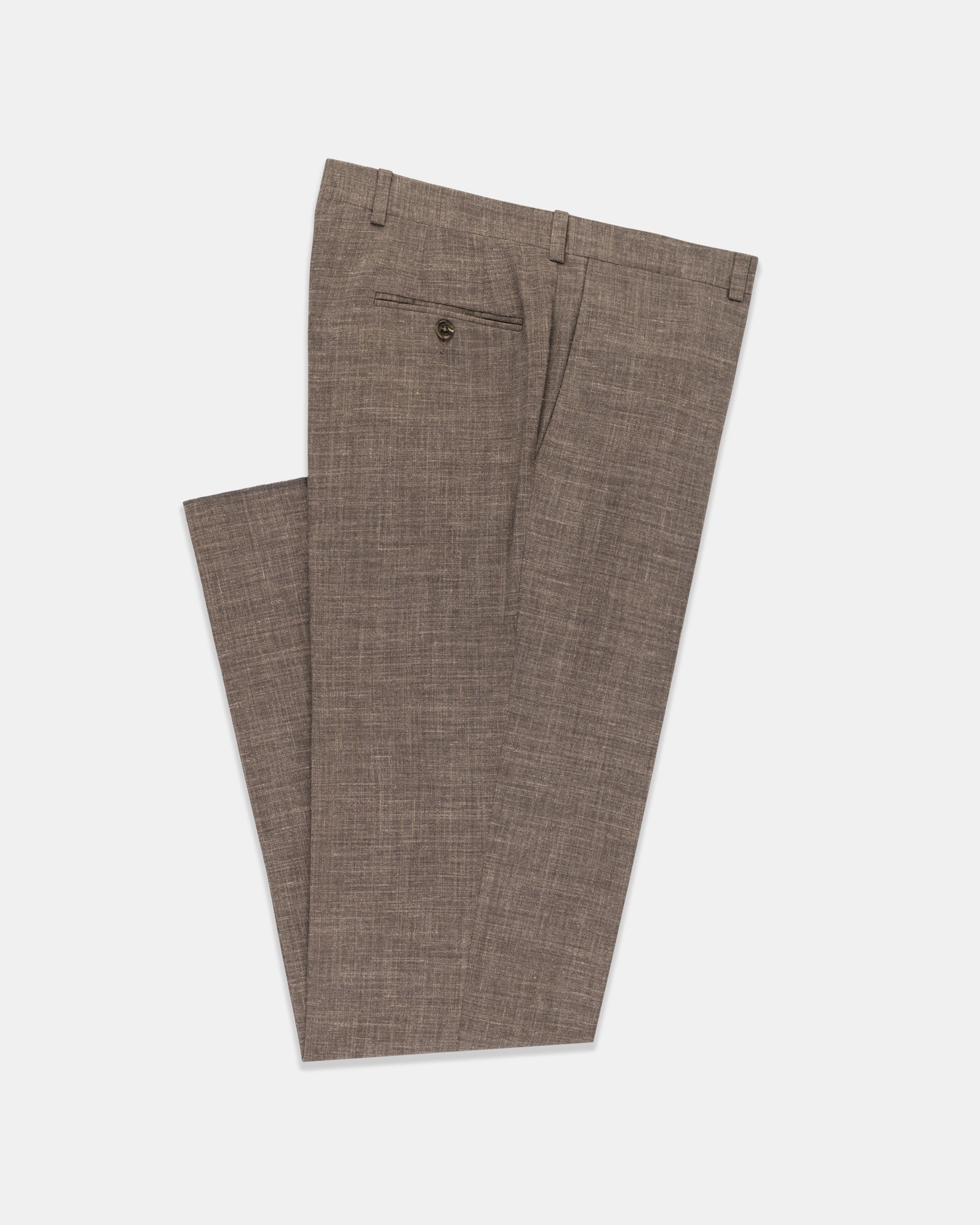 BROWN CRASH LINEN TROUSERS