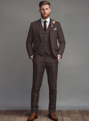 Brown Flecks Donegal Tweed Suit