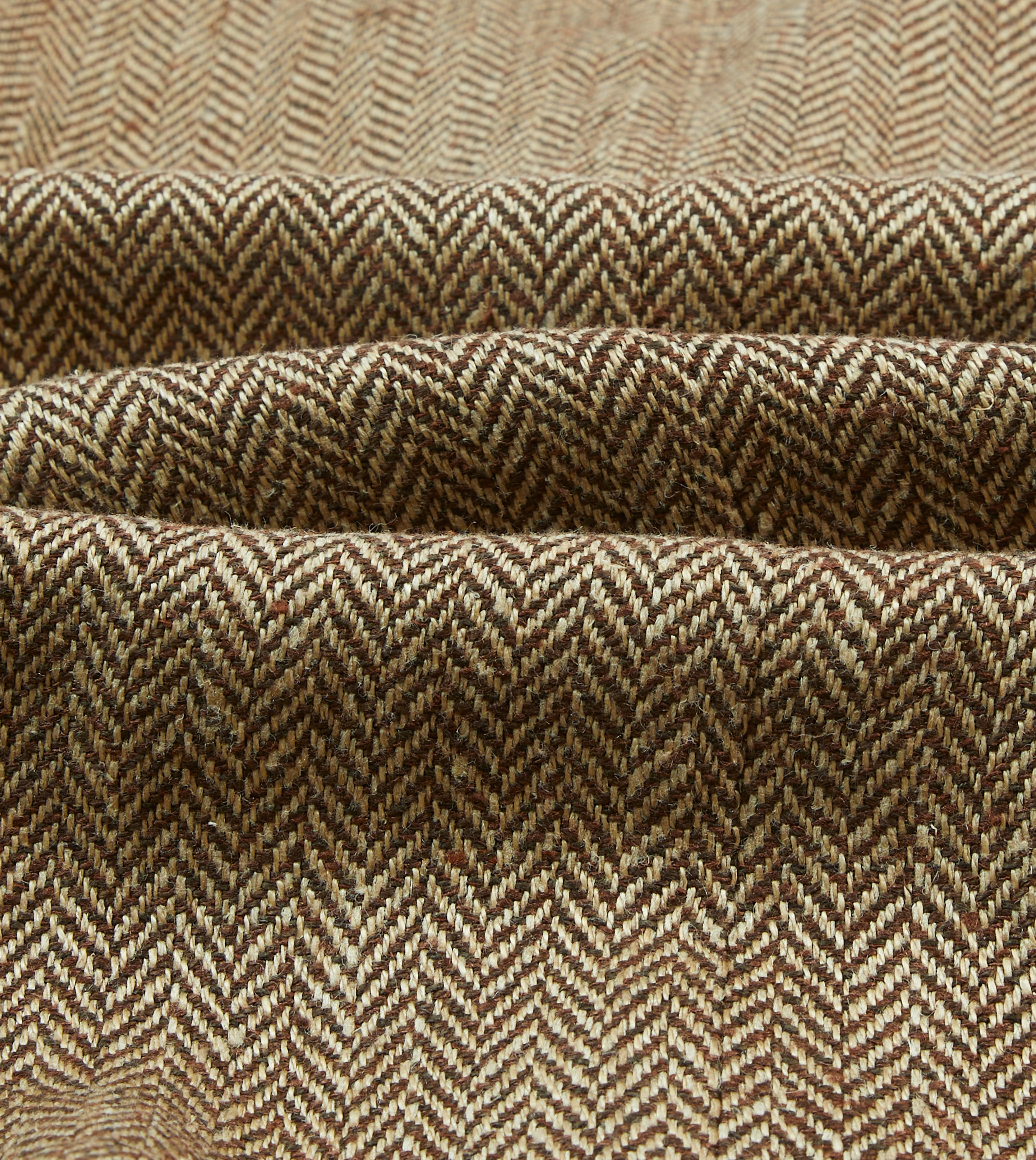 Brown Herringbone Linen-Silk Blazer