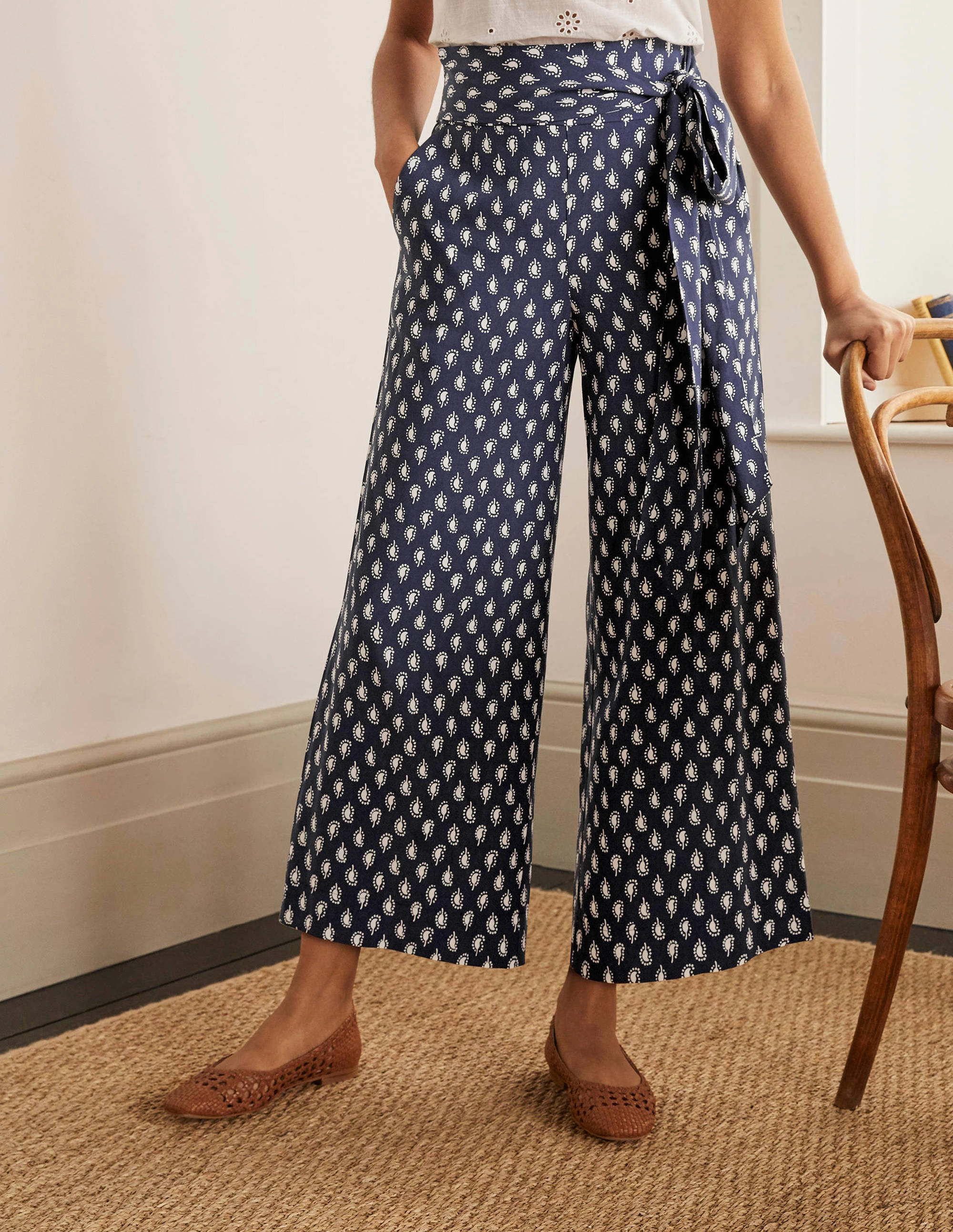 Caithness Pants-Navy, Paisley Stamp