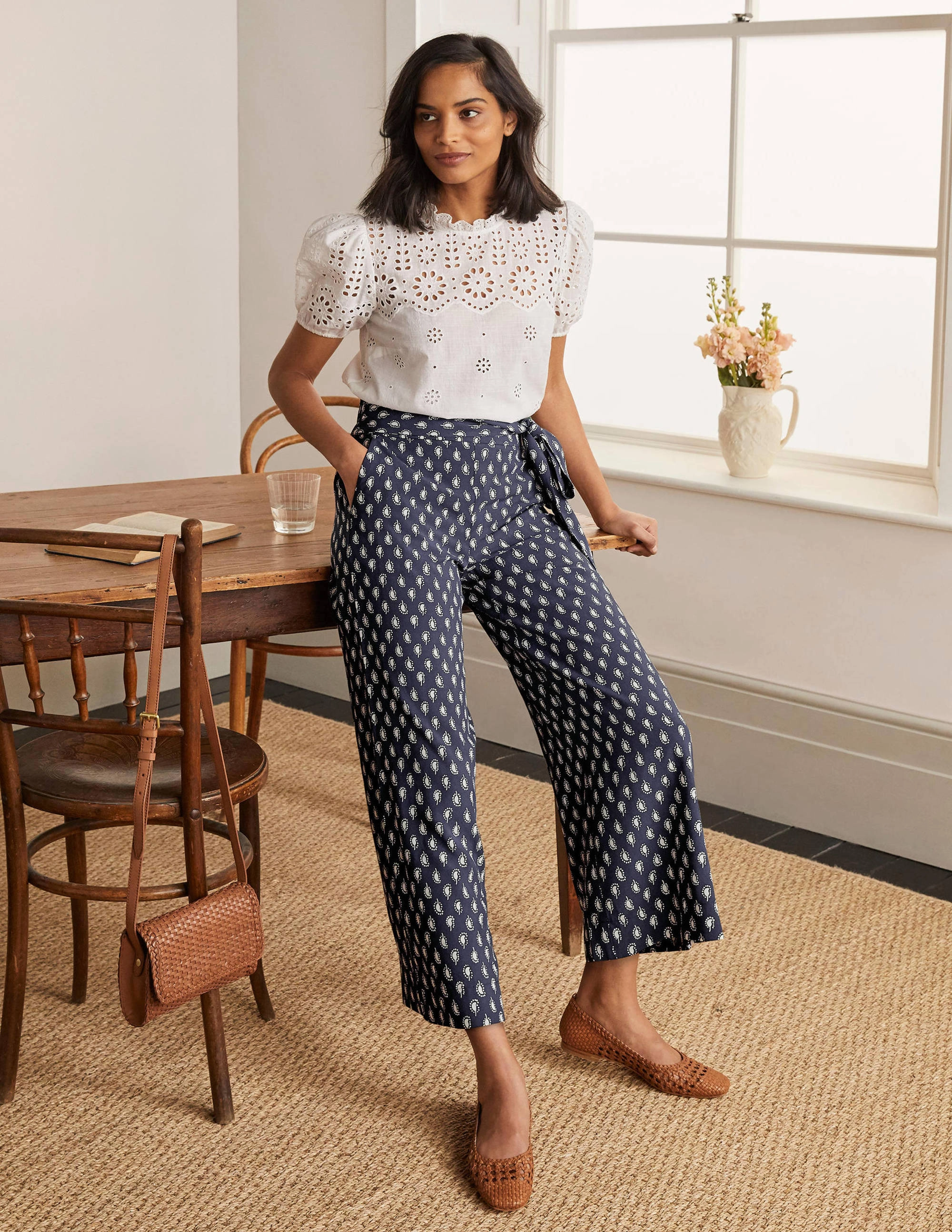 Caithness Pants-Navy, Paisley Stamp