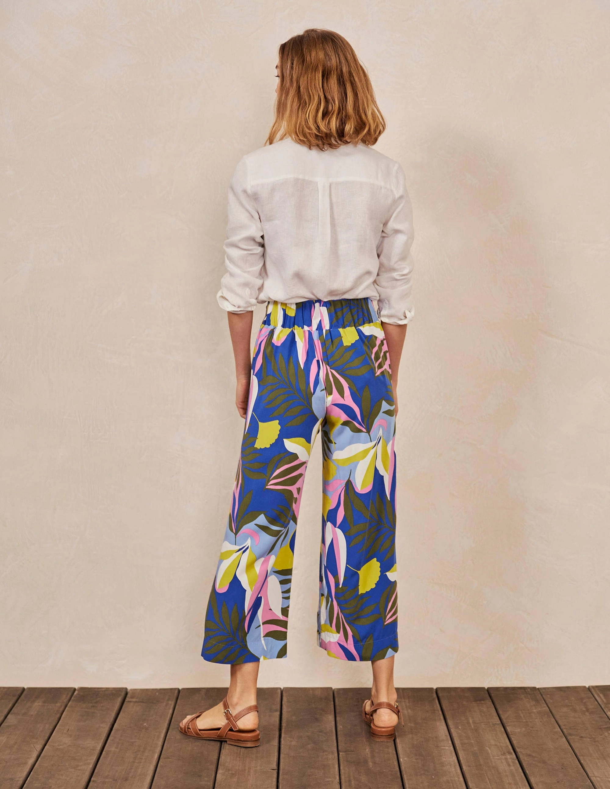 Caithness Pants-Plum Blossom, Tropical Flora