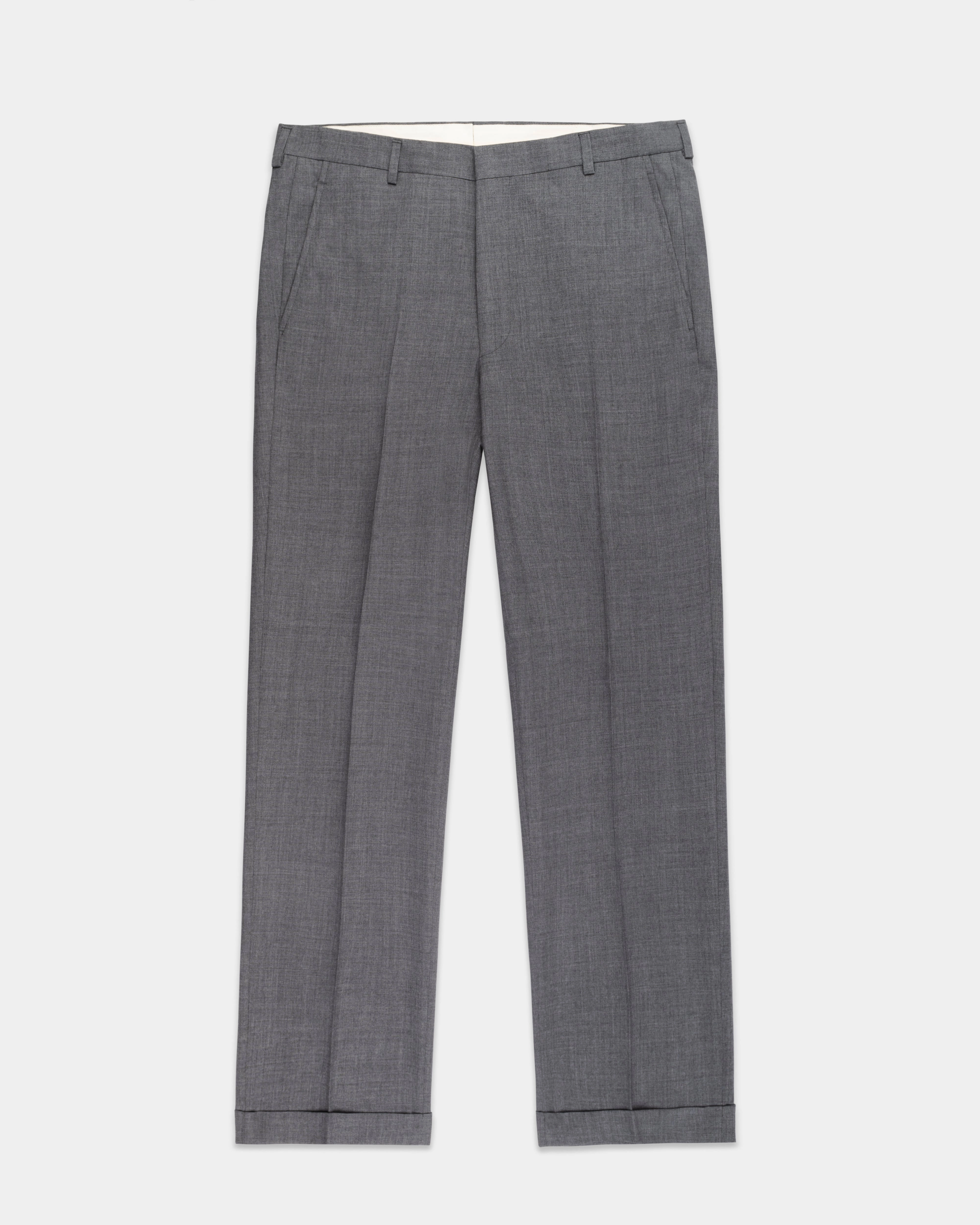 CAMBRIDGE GREY SOLID WOOL TROUSERS