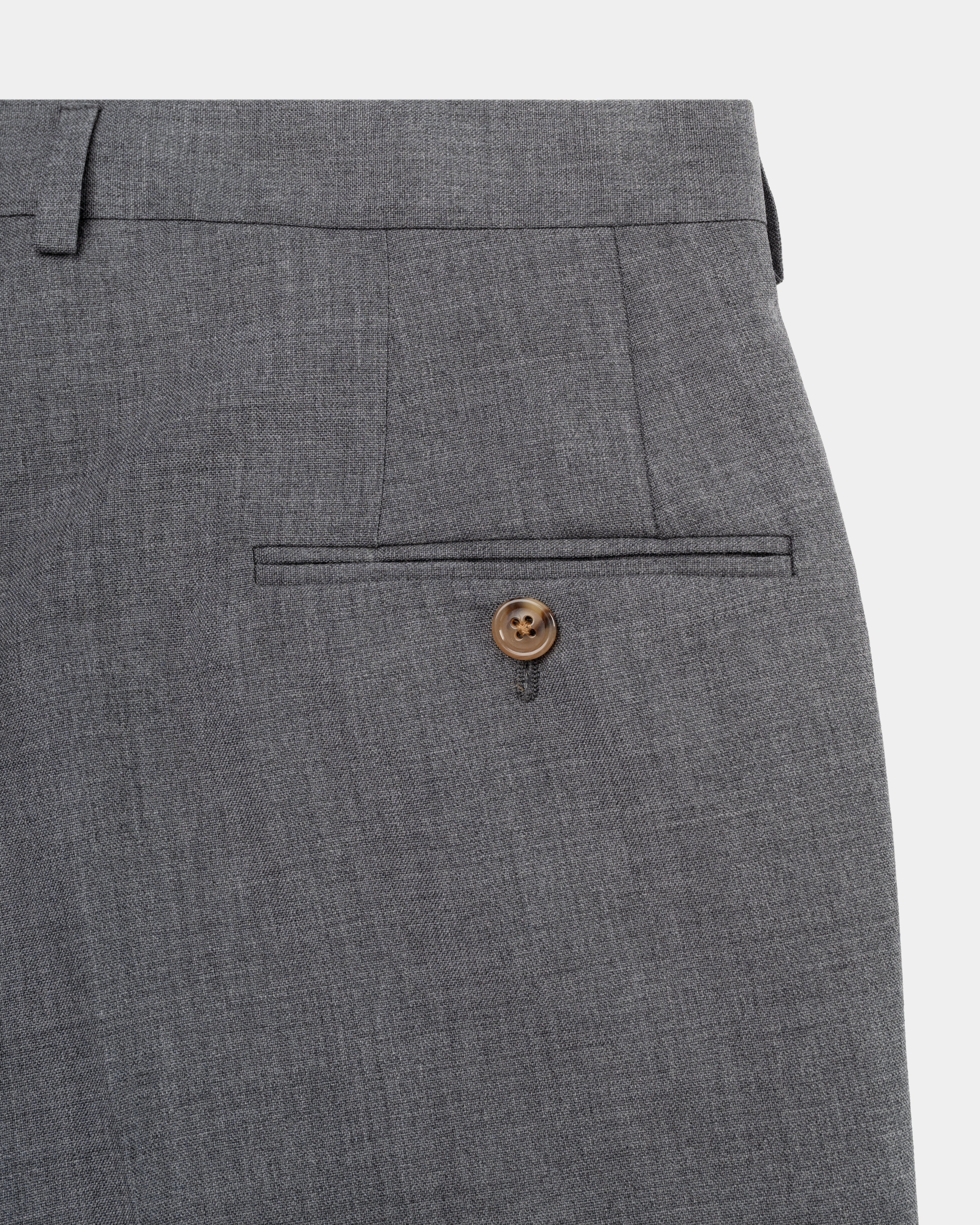 CAMBRIDGE GREY SOLID WOOL TROUSERS