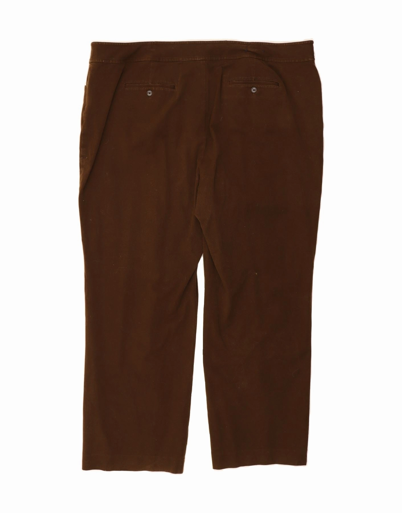 CHAPS Womens High Waist Straight Suit Trousers US 24 4XL W48 L31 Brown