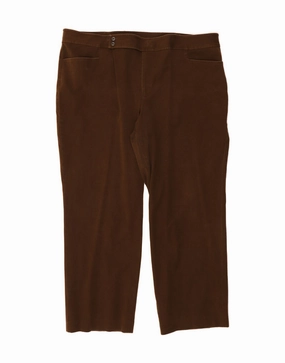 CHAPS Womens High Waist Straight Suit Trousers US 24 4XL W48 L31 Brown
