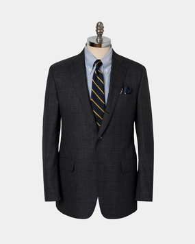 CHARCOAL/BLUE SHADOW PLAID SUIT