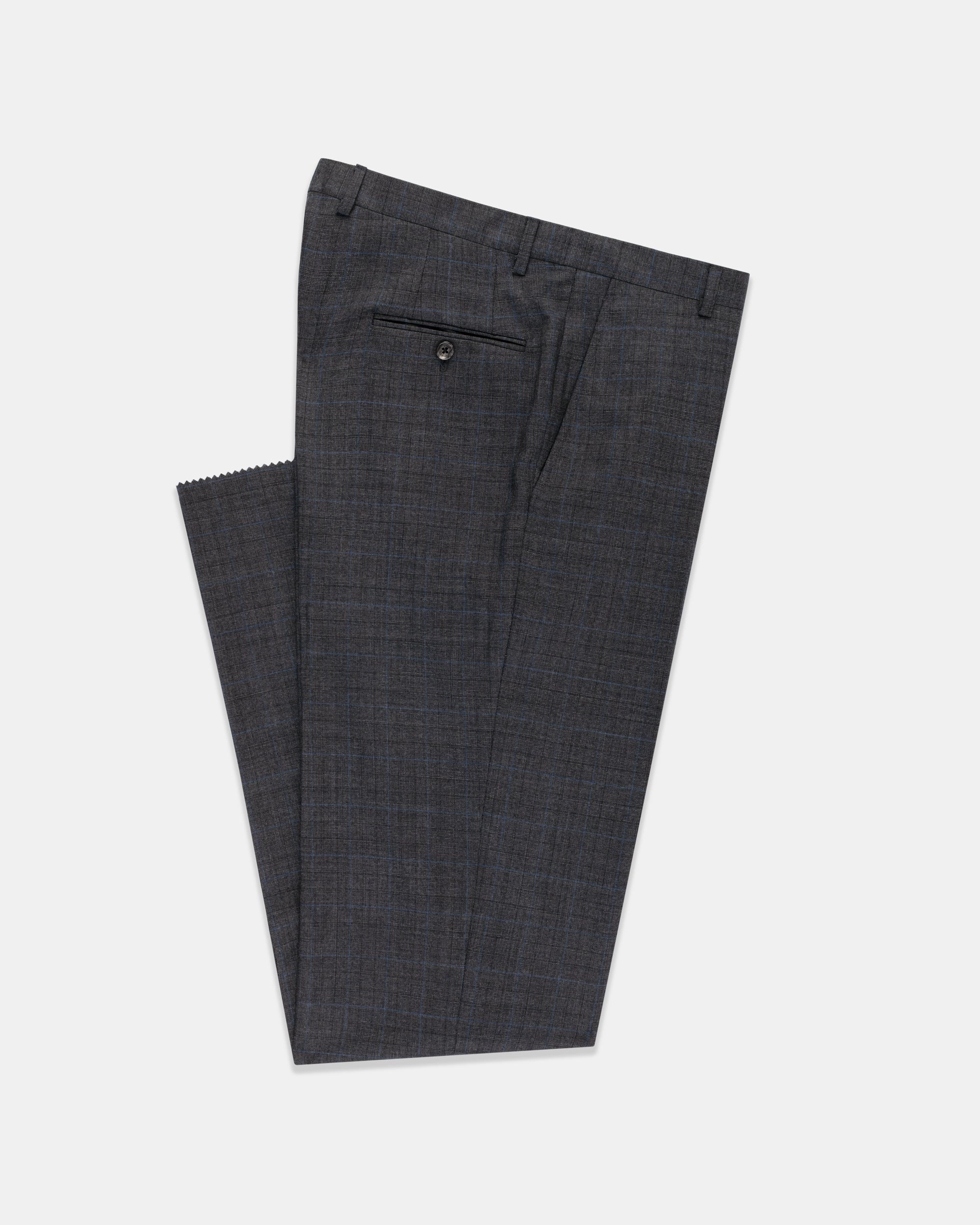 CHARCOAL/BLUE SHADOW PLAID SUIT