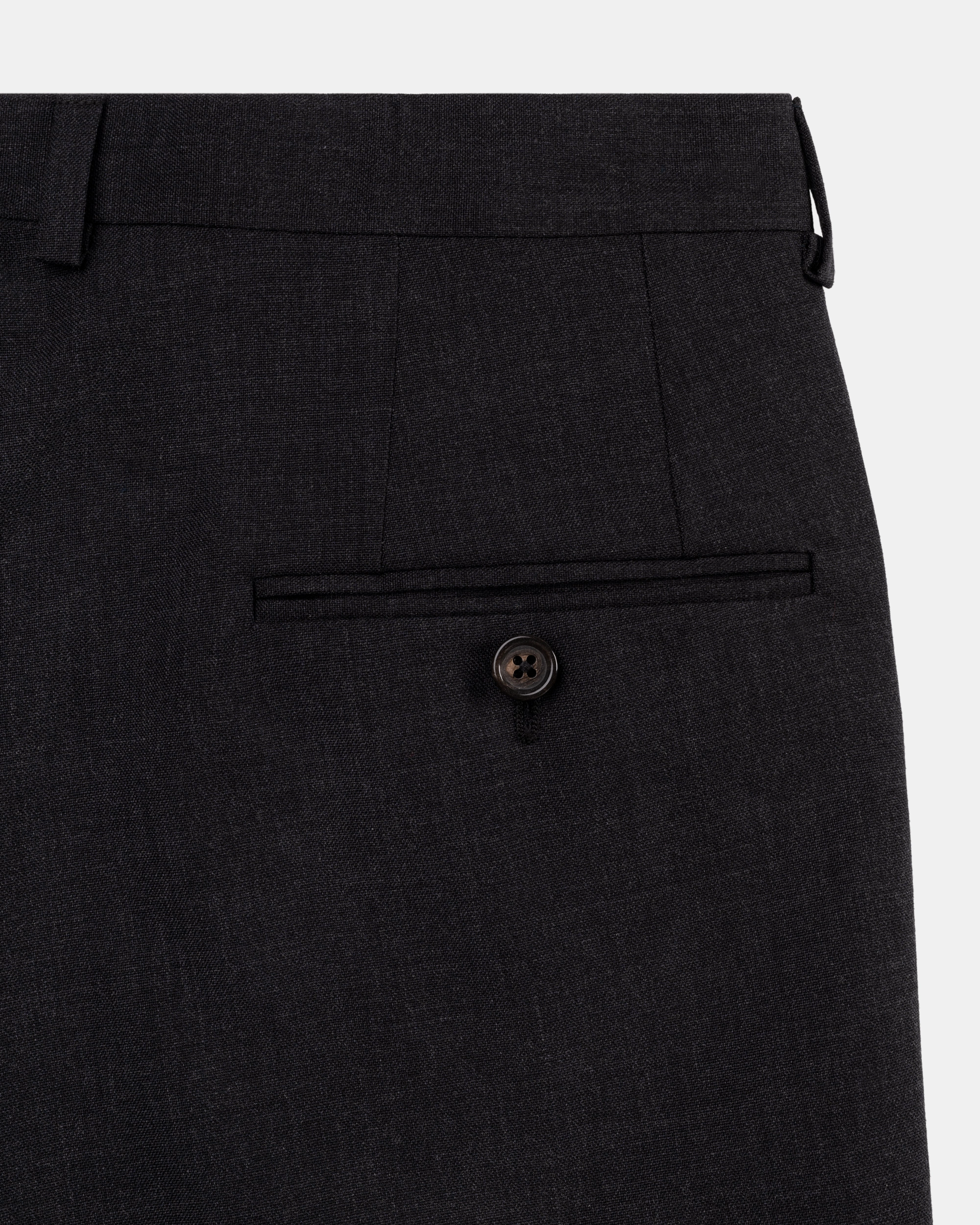CHARCOAL GREY SOLID WOOL TROUSERS