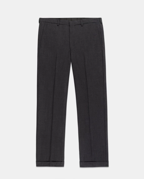CHARCOAL GREY SOLID WOOL TROUSERS