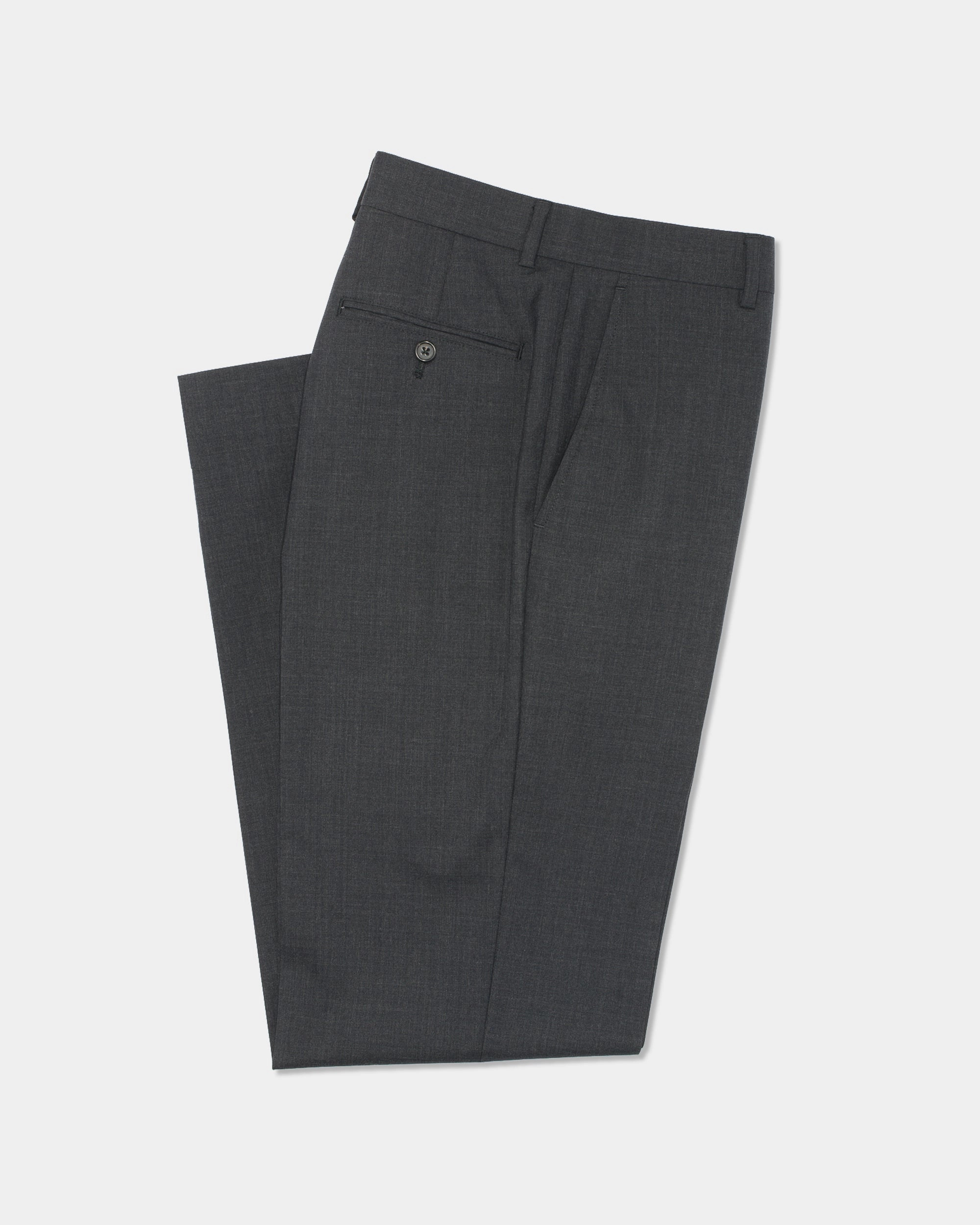 CHARCOAL GREY TROPICAL WOOL TROUSERS