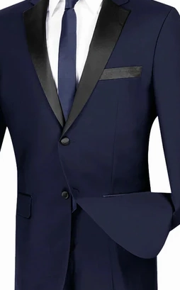 ChicCovenant Collection: Navy 2 Piece Solid Color Single Breasted Slim Fit Tuxedo